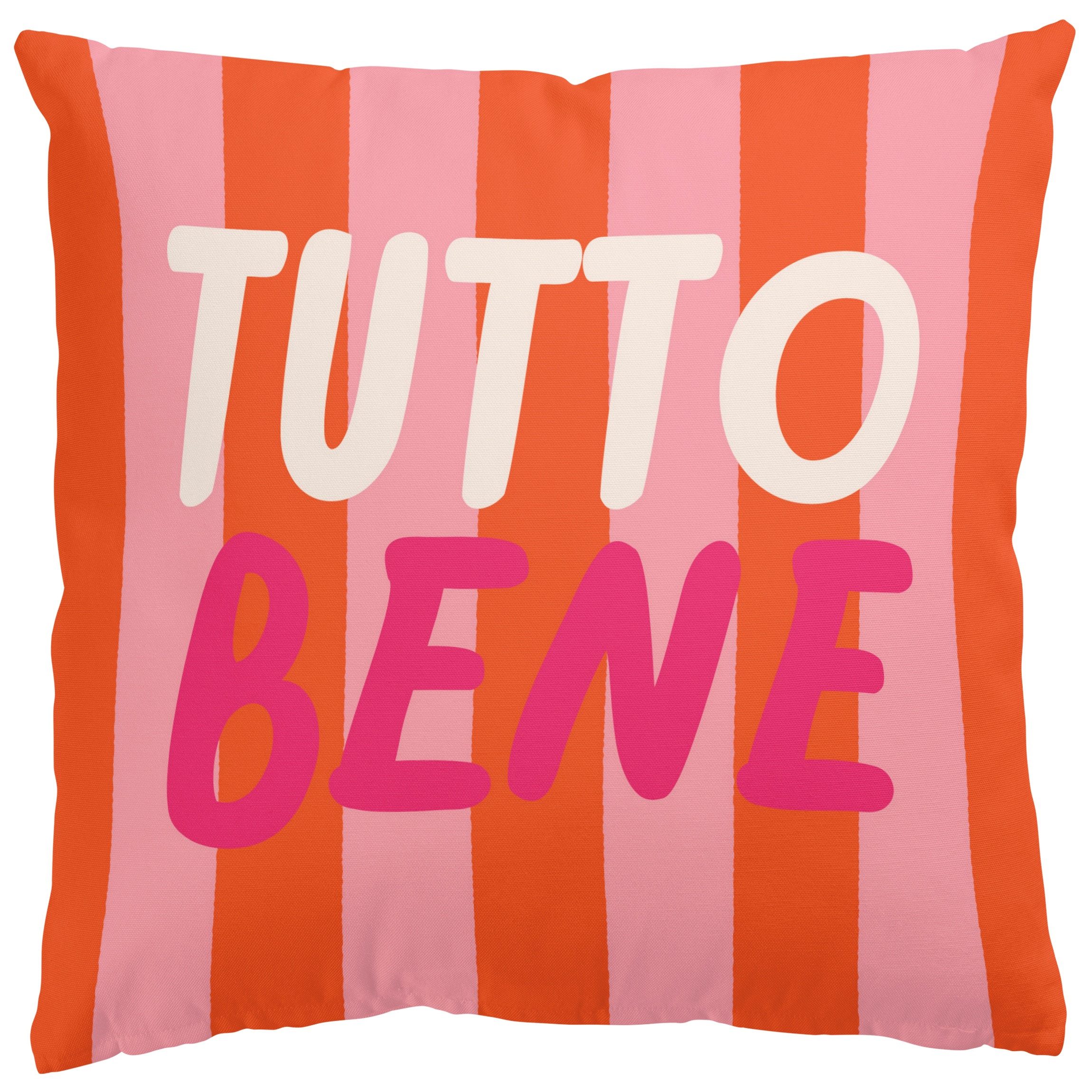 Bilderdepot24 Dekokissen draußen Kissenhülle/ Garten/ Outdoorkissen rosa Sprüche Pop Art, Bezug mit / ohne Füllung Zierkissen Outdoor Sofa Bett