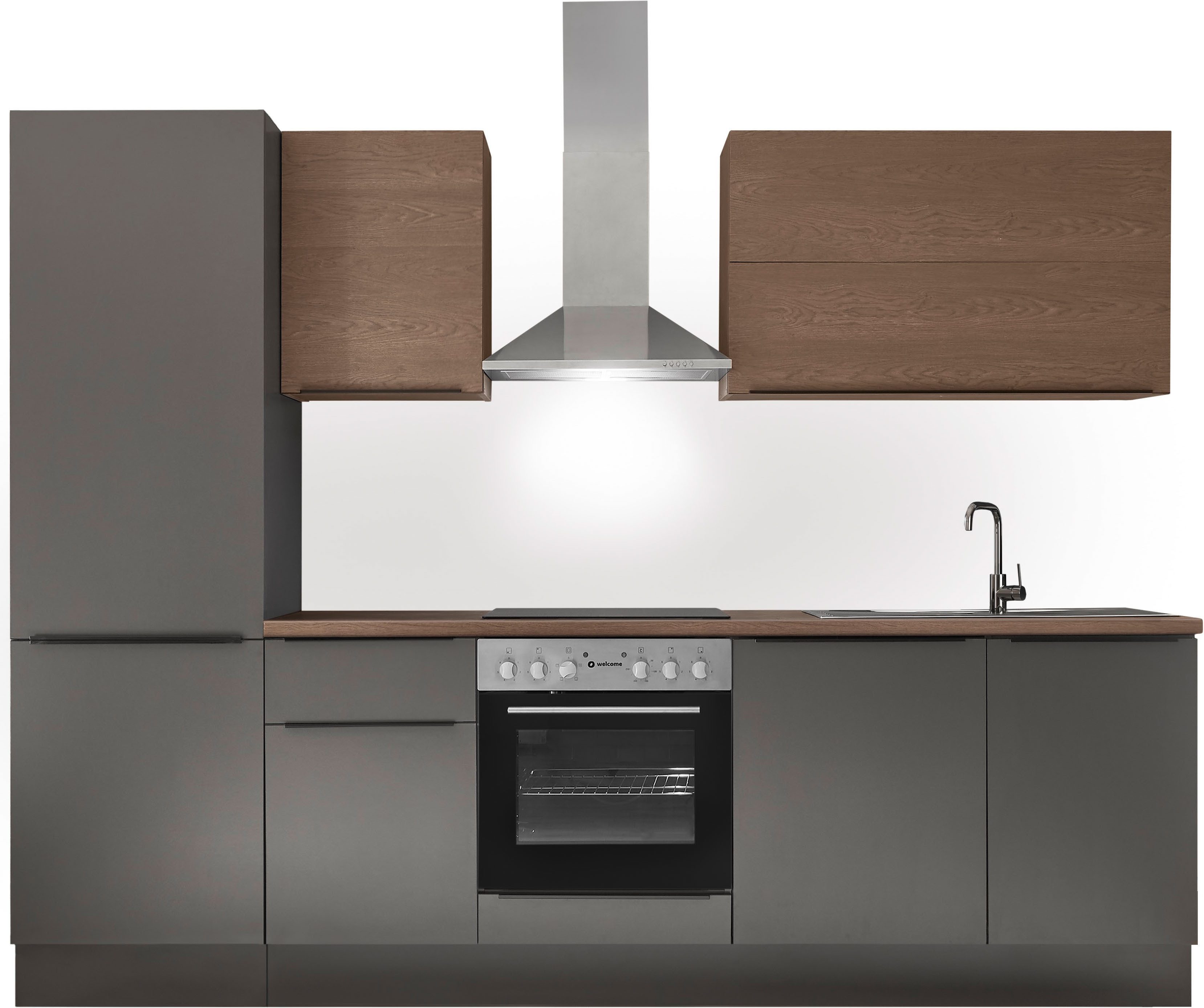 KOCHSTATION Küchenzeile Cocco B/H/T 280x211x60 cm, Breite 280 cm, wahlweise mit E-Geräten und Induktion