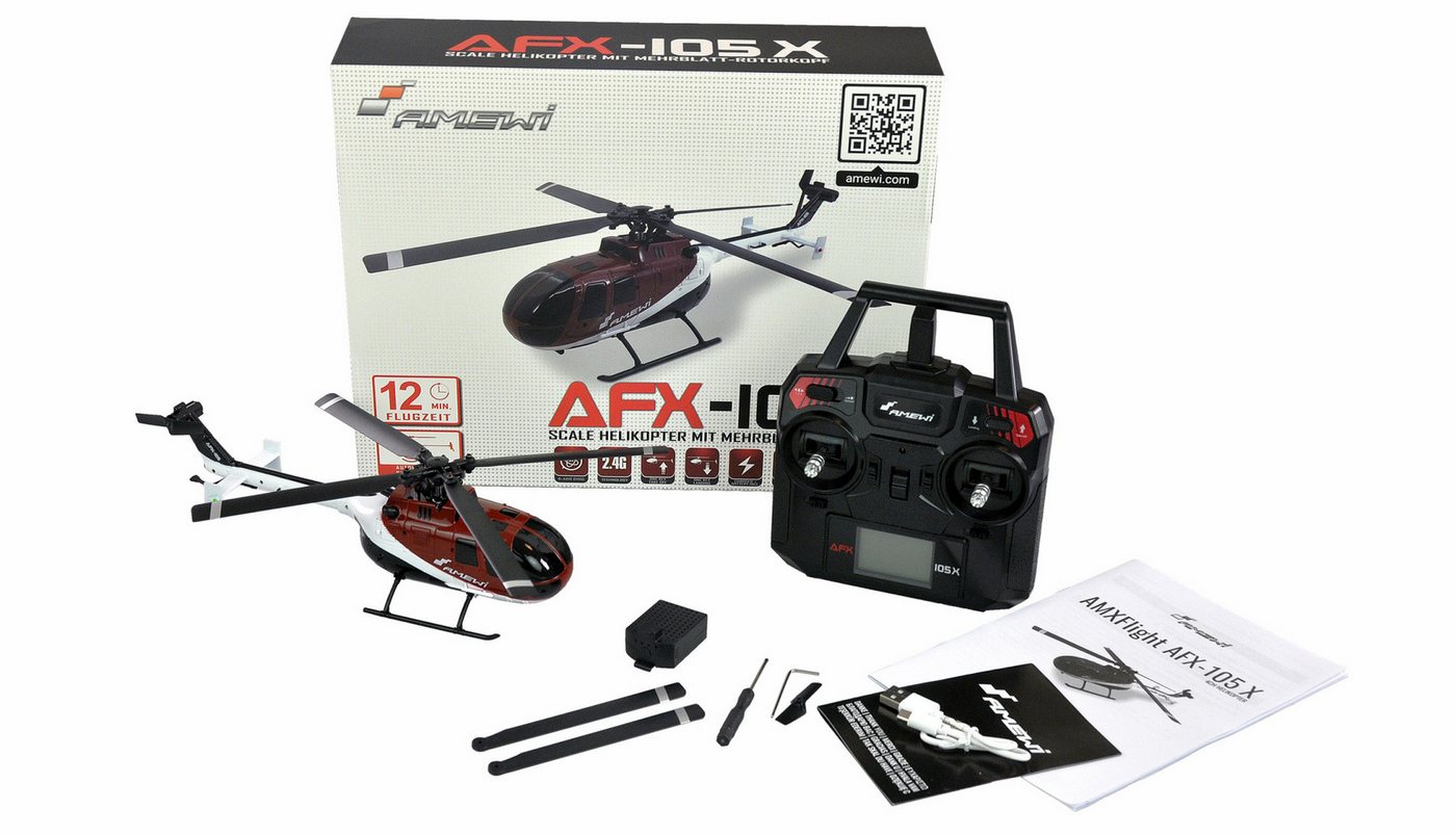 Thumbnail - Amewi RC-Bagger Amewi AFX-105 X 4-Kanal Hubschrauber 6G 2,4GHz RTF