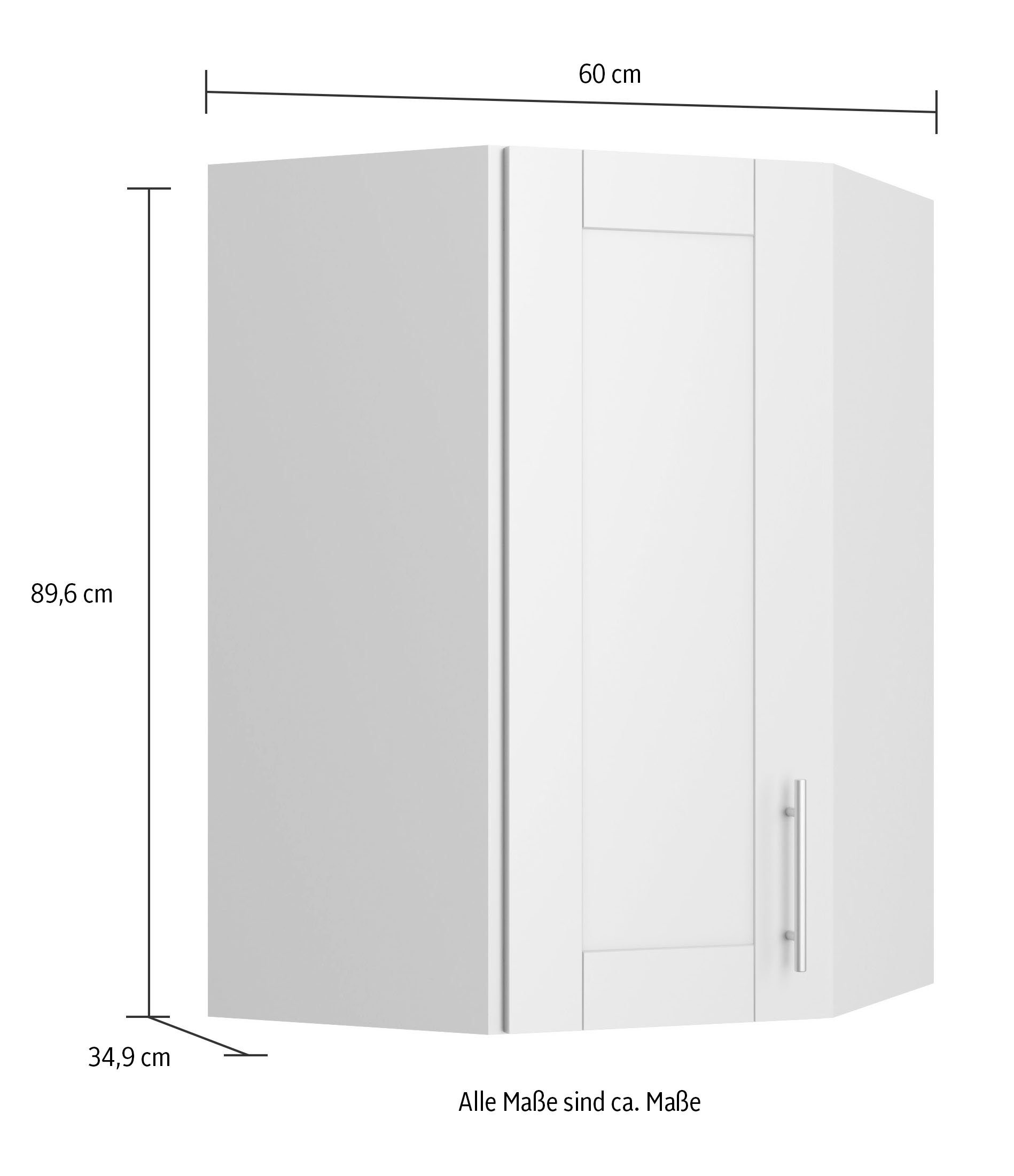 OPTIFIT Eckhängeschrank Ahus Breite 60 hellgrau hellgrau | 60cm matt/hellgrau x