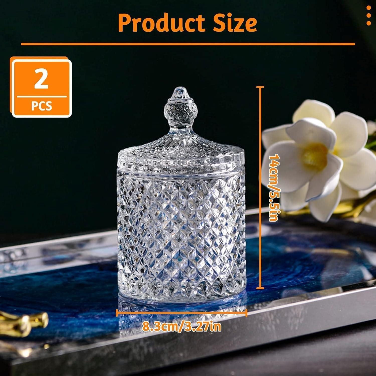 LuxusKollektion Zuckerdose 2 Stück Kristallglas Zuckerdose mit Deckel transparent - Süßigkeiten