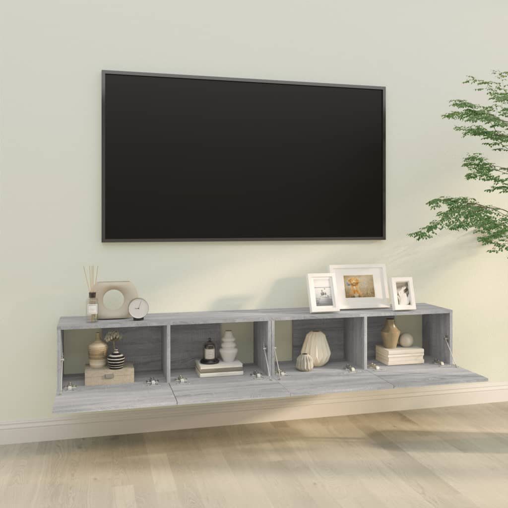 Sonoma TV-Wandschränke Holzwerkstoff Stk. 100x30x30 TV-Schrank cm furnicato Grau 2