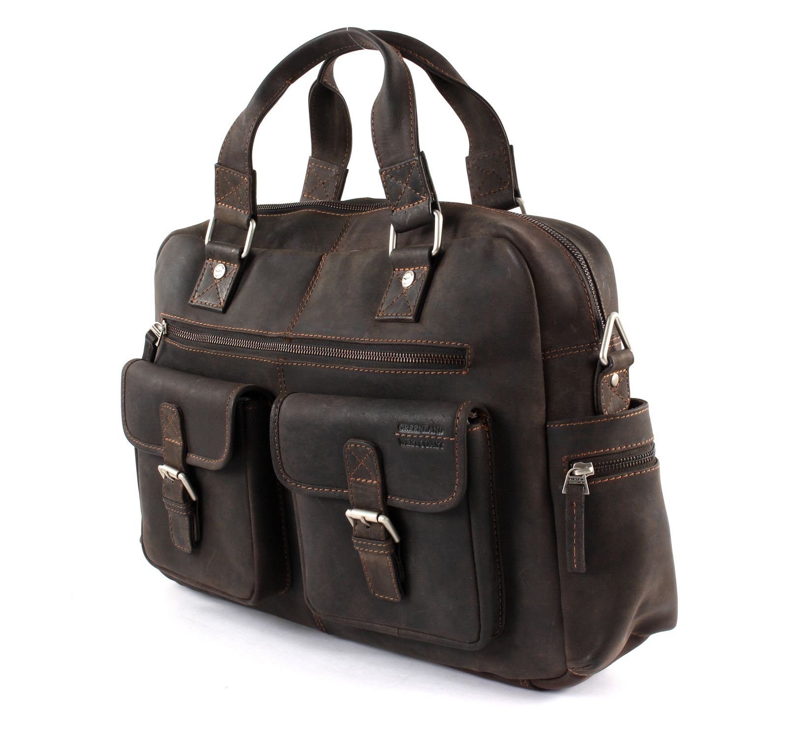 GreenLand Nature Aktentasche Business Bag, aus echtem Leder