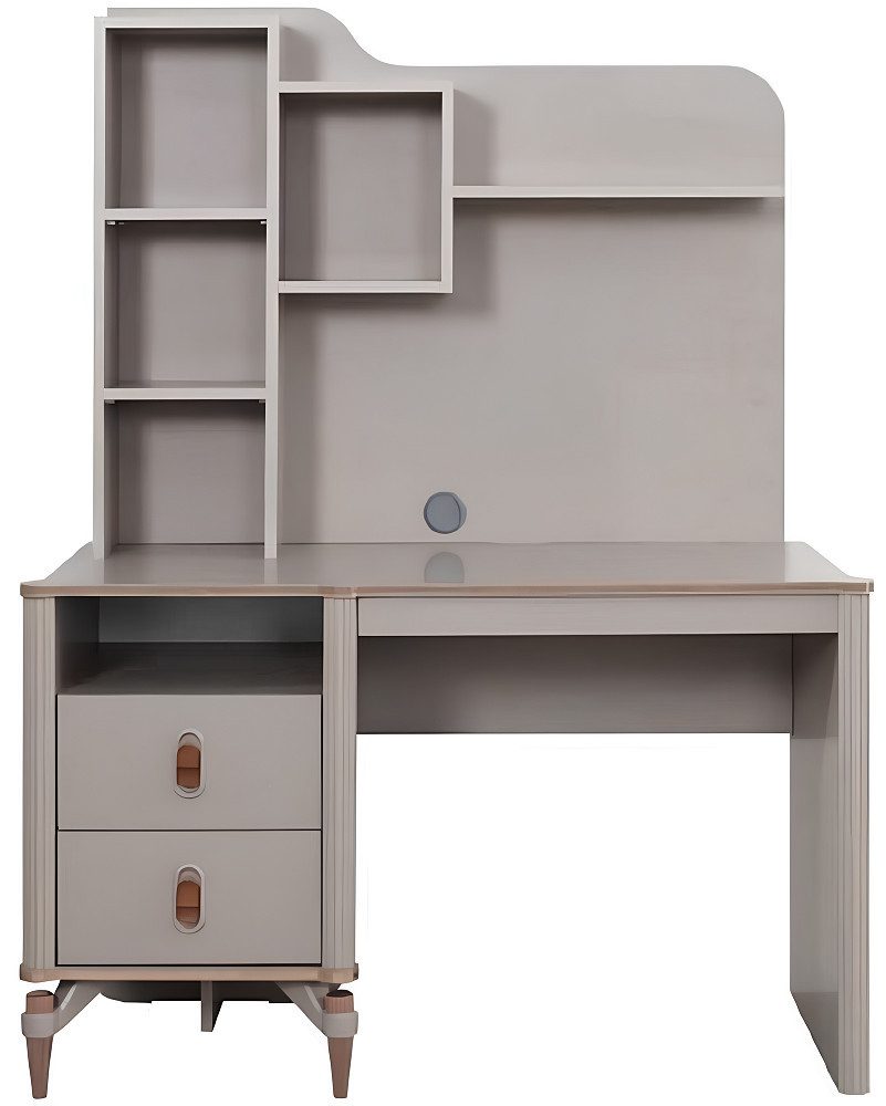 Xlmoebel Schreibtisch Schreibpult Arbeitstisch PC-Tisch Sand Büromöbel Holztablett Regal (1-St., Schreibtisch), Hergestellt in Europa