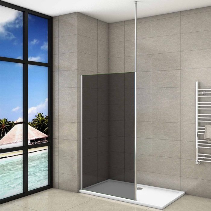 duschspa Duschwand Glaswand Duschtrennwand Duschwand Walk in Dusche 8mm ESG Glas Einscheibensicherheitsglas (Set) Glas
