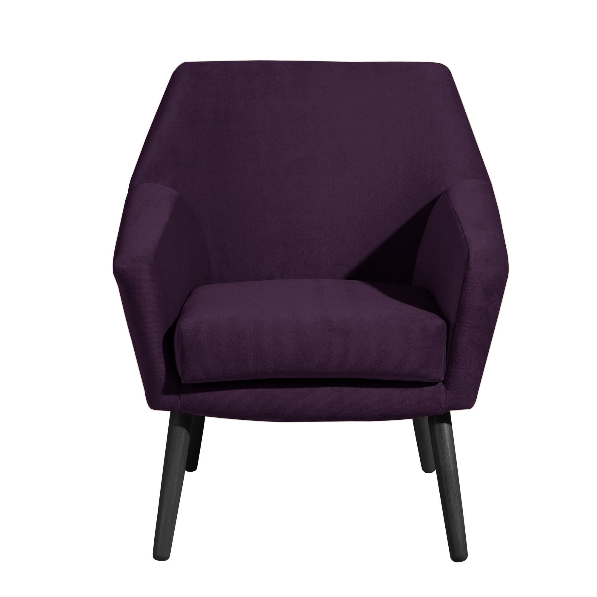 aufm 1-St), / Buche Bezug Sessel (Sparpreis inkl. Kostenlosem 21067 58 Kessel hochwertig schwarz purple Kachka verarbeitet,bequemer Samtvelour Sitz Versand, Sessel
