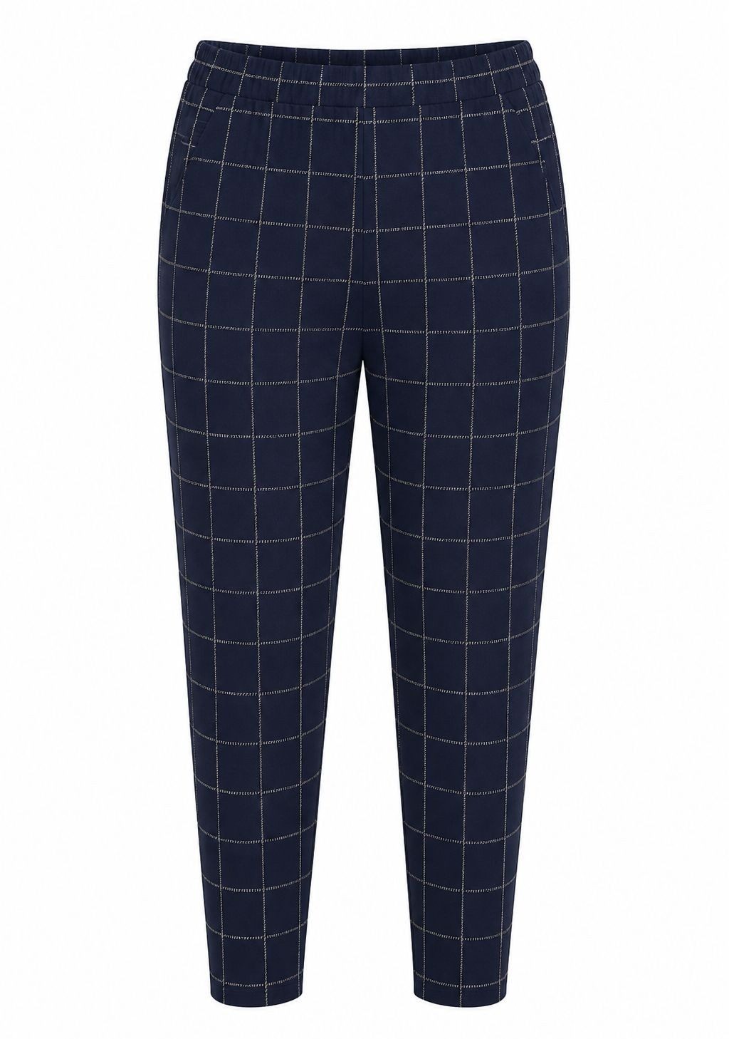 UP2FASHION Jogger Pants Up2Fashion Plus Size Damen Joggpants bequme Hose Dunkelblau 56-58 (Einzelartikel, 1-tlg) Tapered Fit & elastischer Bund