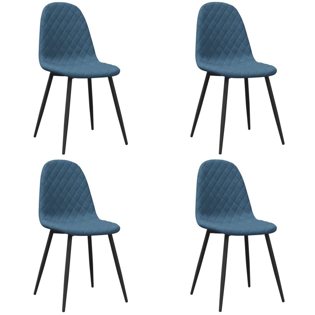 Esszimmerstuhl Esszimmerstühle 4 Stk. Blau Samt
