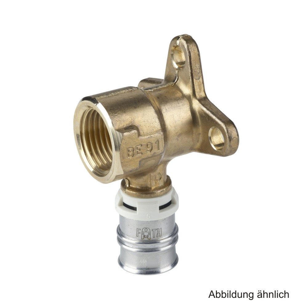 Fränkische Rohrwerke Wasserrohr Alpex Wandwinkel 35 mm, Messing, 20 mm x Rp 1/2"