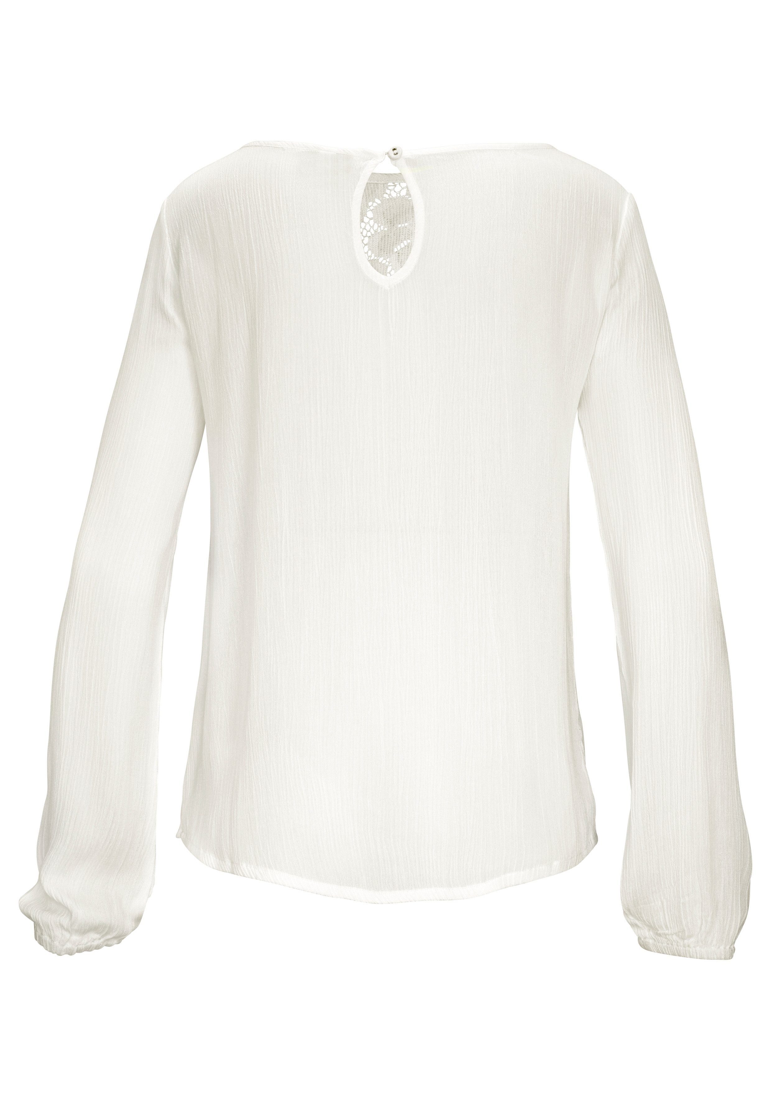 Buffalo Spitzenbluse aus gewebter Viskose, sommerlich, Boho-Style