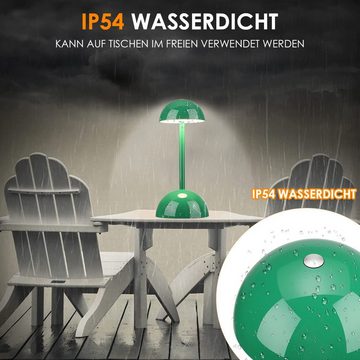 oyajia LED Tischleuchte Touch Tischlampe, Kabellose LED Tischlampe, IP54 Wasserdicht Pilzlampe, LED fest integriert, Kaltweiß/Naturweiß/Warmweiß, Wiederaufladbarer 2000mAh-Akku, für Esszimmer Schlafzimmer Café