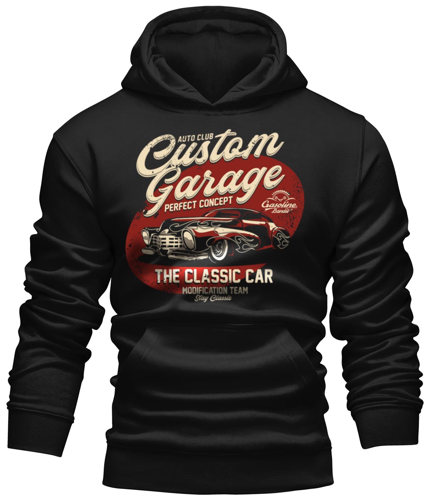 GASOLINE BANDIT® Kapuzensweatshirt Custom Garage - Classic Car Print