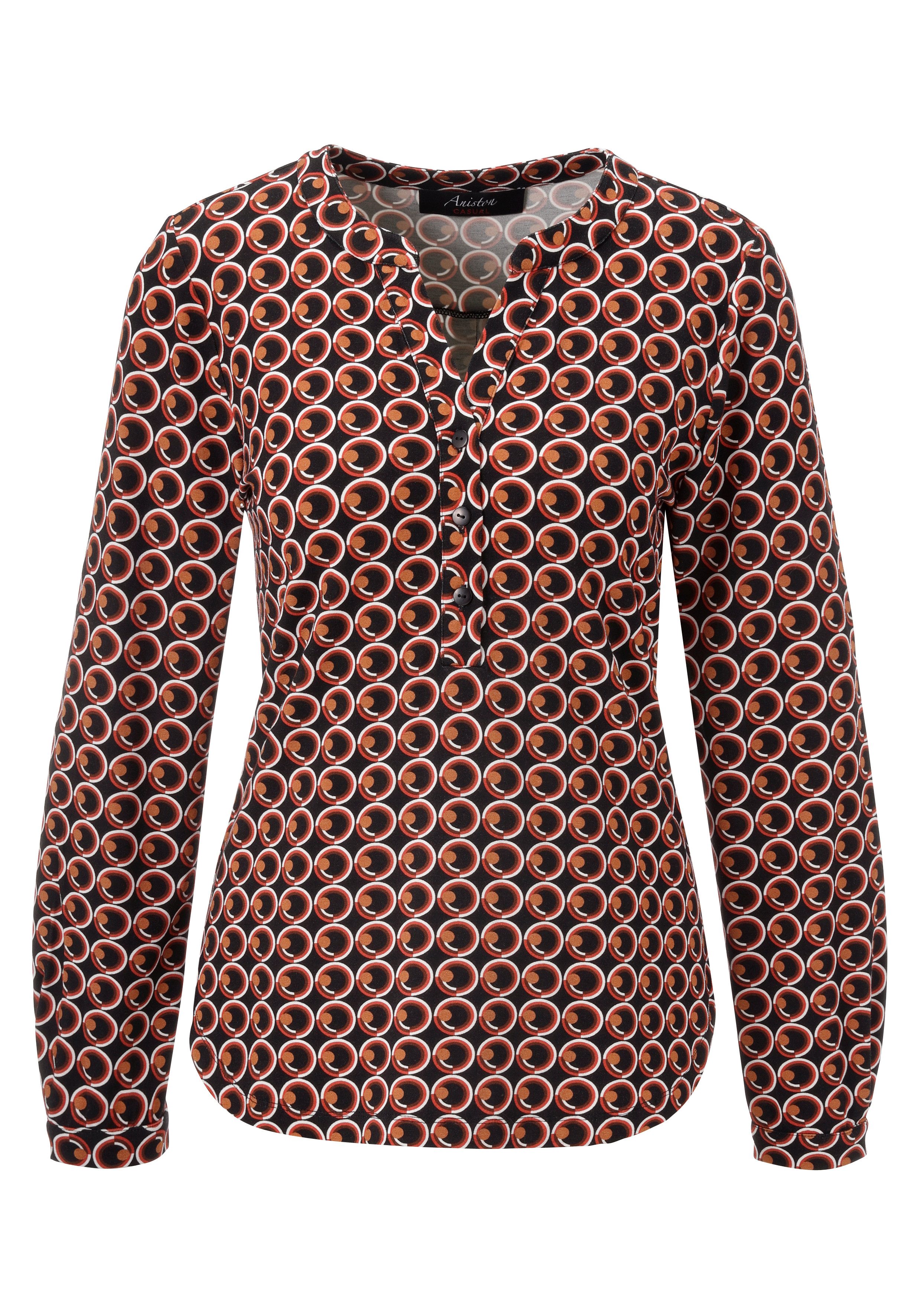 Aniston CASUAL Schlupfbluse mit ausdrucksvollem Retro-Druck – Bild 5 von 5
