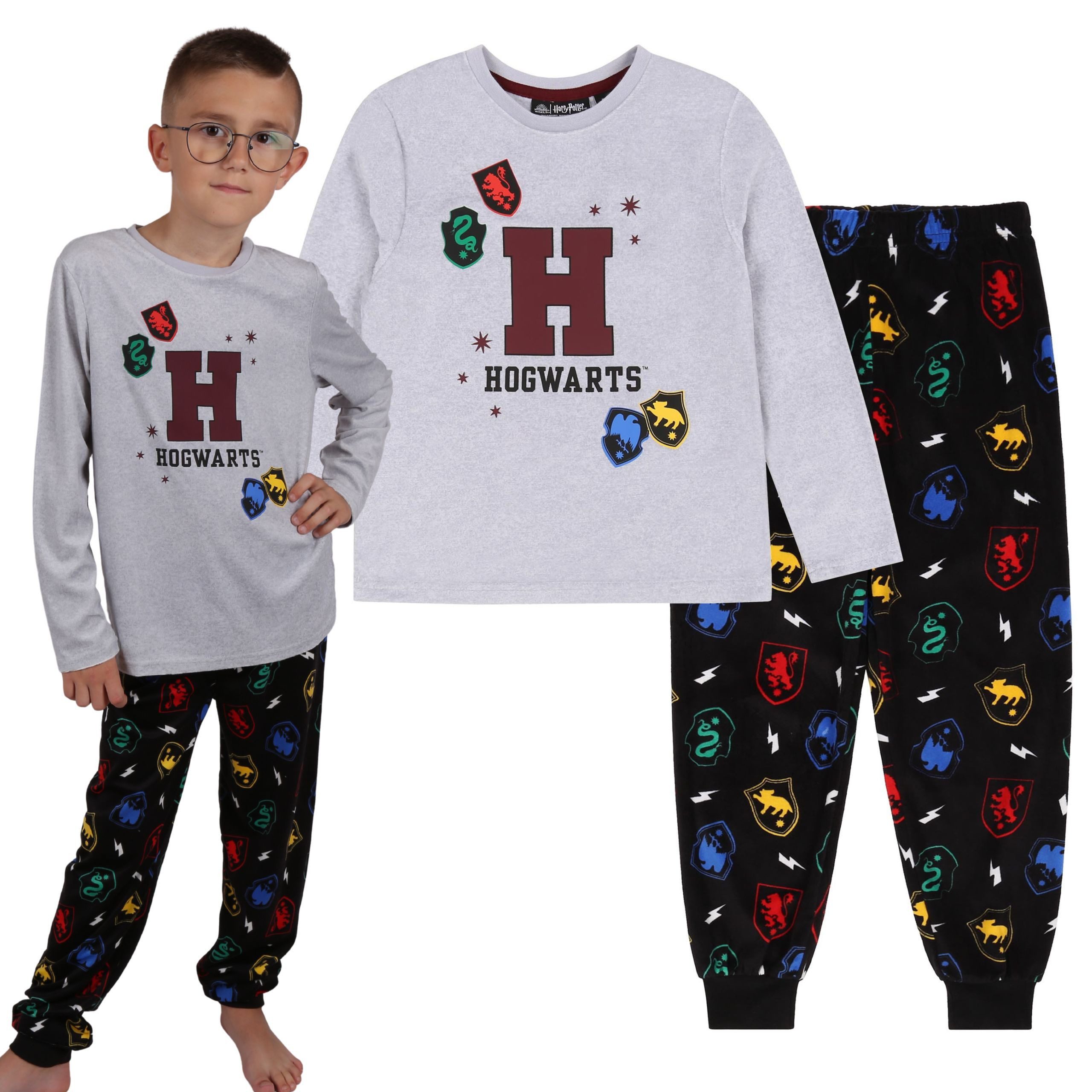 Sarcia.eu Schlafanzug Harry Potter Pyjama/Schlafanzug grau-schwarz, langärmelig 6-7 Jahre