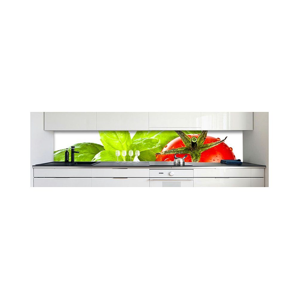 DRUCK-EXPERT Hart-PVC Premium selbstklebend Küchenrückwand Fresh 0,4 Tomatoe Küchenrückwand mm