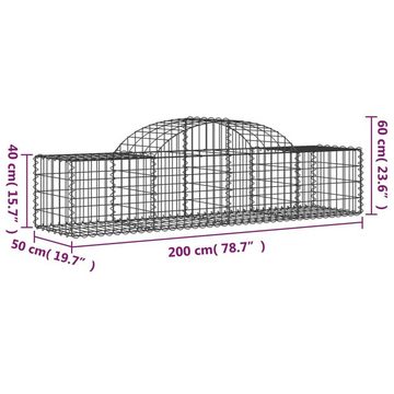 vidaXL Blumentopf Gabionen mit Hochbogen 7 Stk. 200x50x40/60 cm Verzinktes Eisen (7 St)