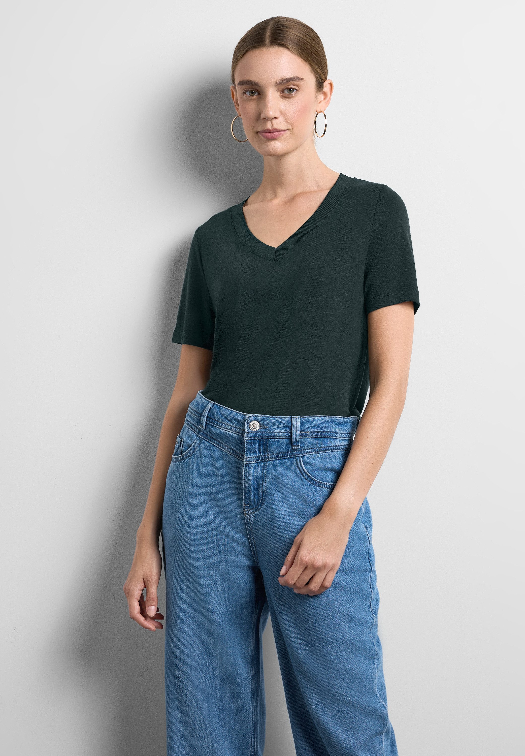 STREET ONE T-Shirt aus softem Materialmix. Reduzierter Preis € 26,99. Unverbindliche Preisempfehlung € 35,99