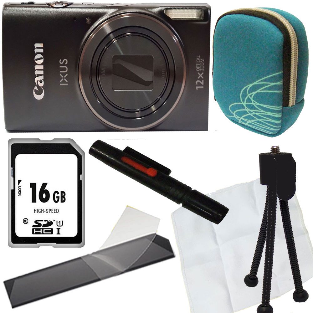 Canon Ixus 285 HS schwarz Set Angebot Tasche türkis Vollformat-Digitalkamera
