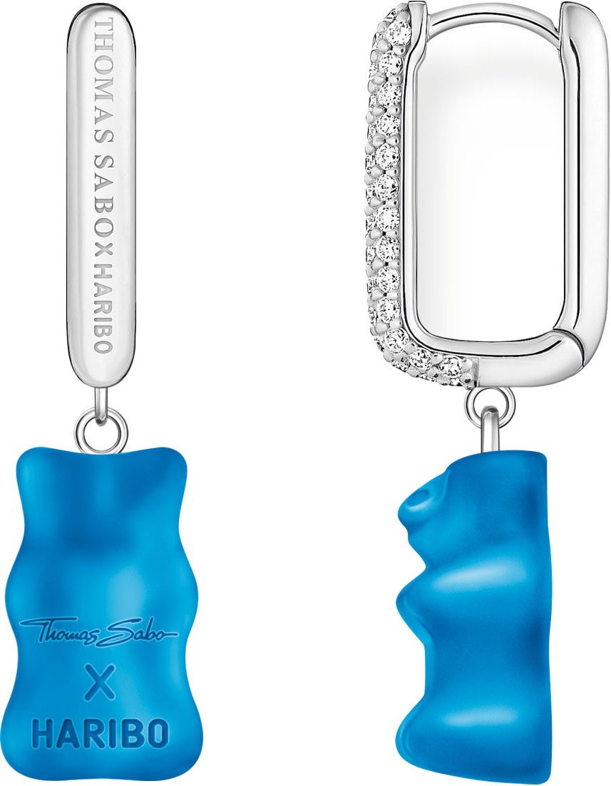 THOMAS SABO Single-Creole THOMAS SABO x HARIBO Schmuck: Große Einzel-Creole mit Goldbär, mit Kristallglas, Zirkonia (synth)