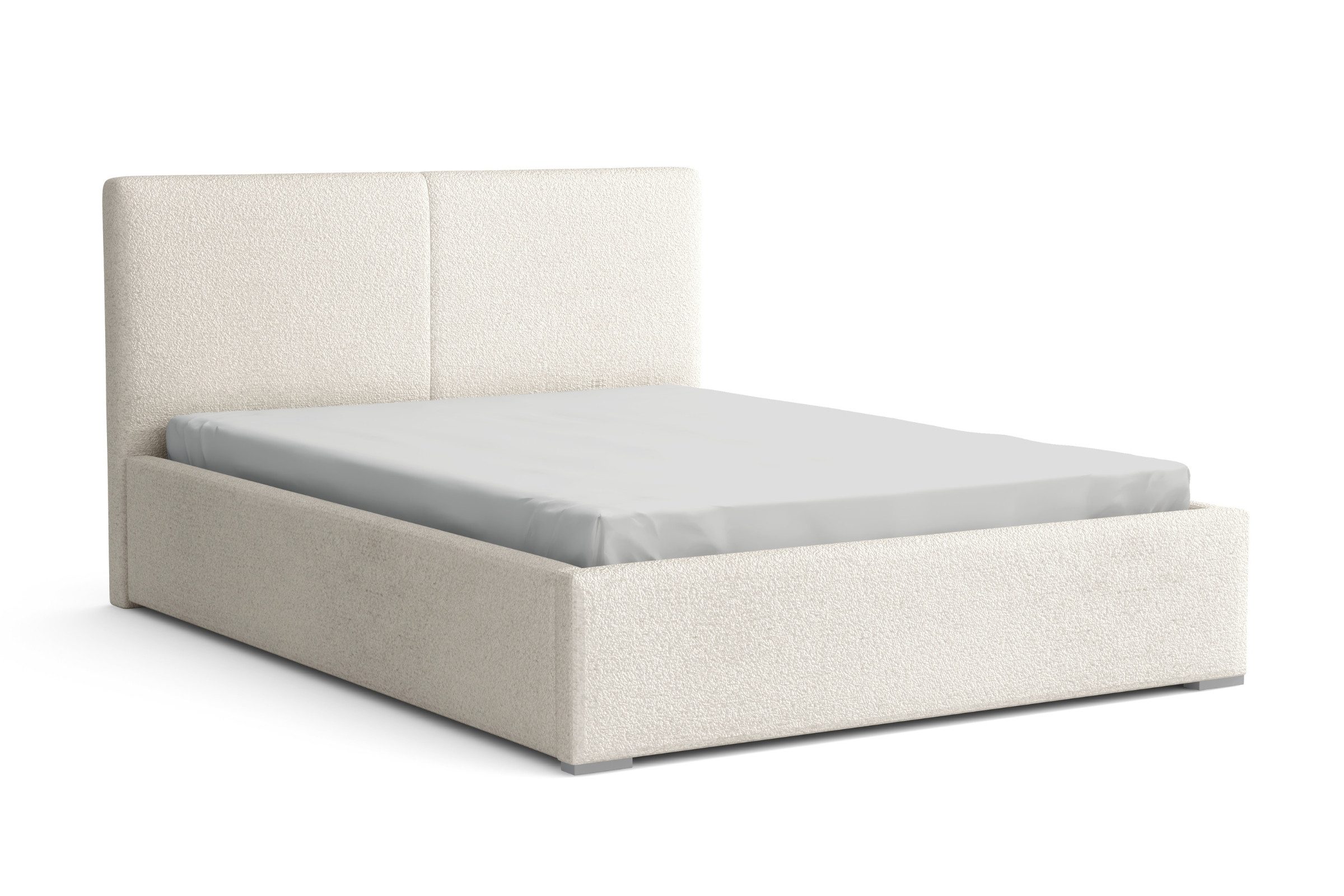 Deine Möbel 24 Polsterbett INES Bett Komplettbett Bouclé mit Bettkasten und Lattenrost (Set, 1-tlg., Polsterbett in Schwarz / Creme / Hellgrau / Dunkelgrau / Weiß), 140x200 160x200 180x200 200x200 cm