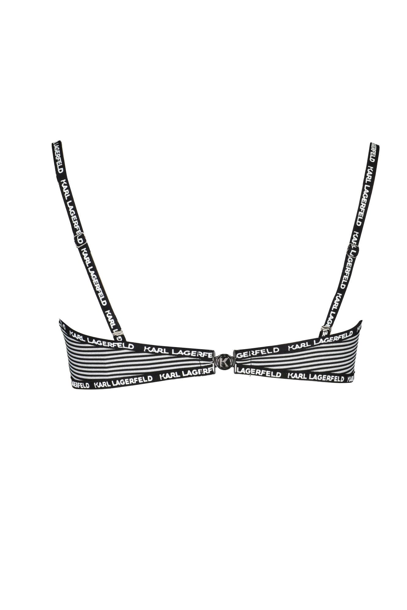 KARL LAGERFELD Badeanzug Eleganter Schwarz-Weiß Bandeau-Bikini für Damen - Vielseitig & Styli
