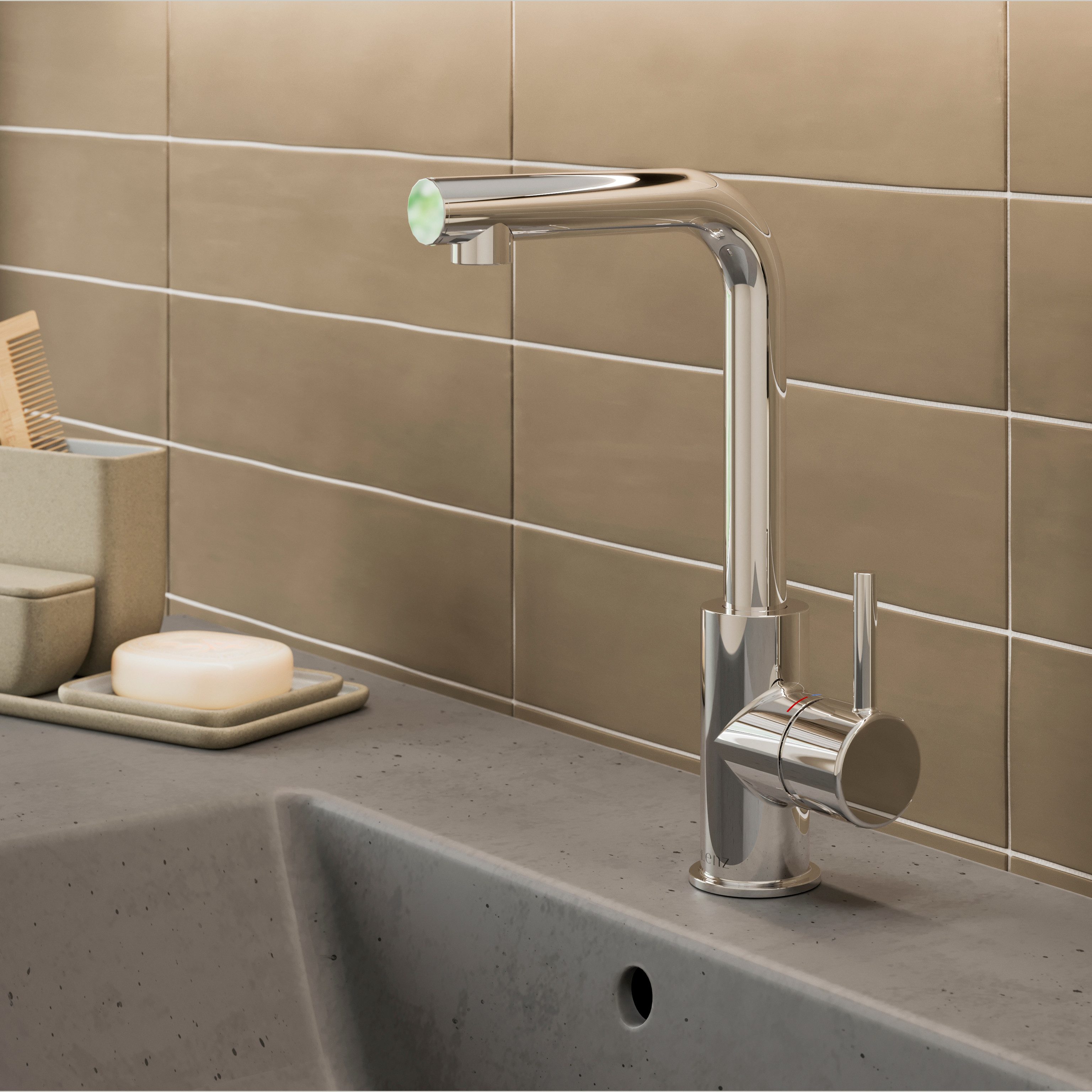 Lenz Waschtischarmatur HOKU (Armatur + Easy Clean Pop-Up Ventil) – Bild 2 von 5