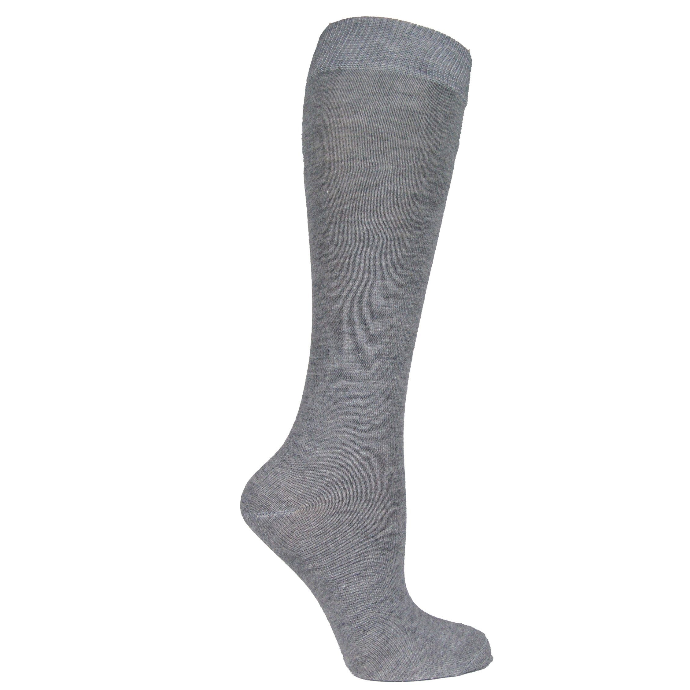 Socked Kniestrümpfe Damen Kniestrümpfe, Baumwolle (6-Paar, 4 verschiedene Farben) Baumwolle, lange Socken,Strümpfe, guter Halt, kniehoch, Uni / Karo