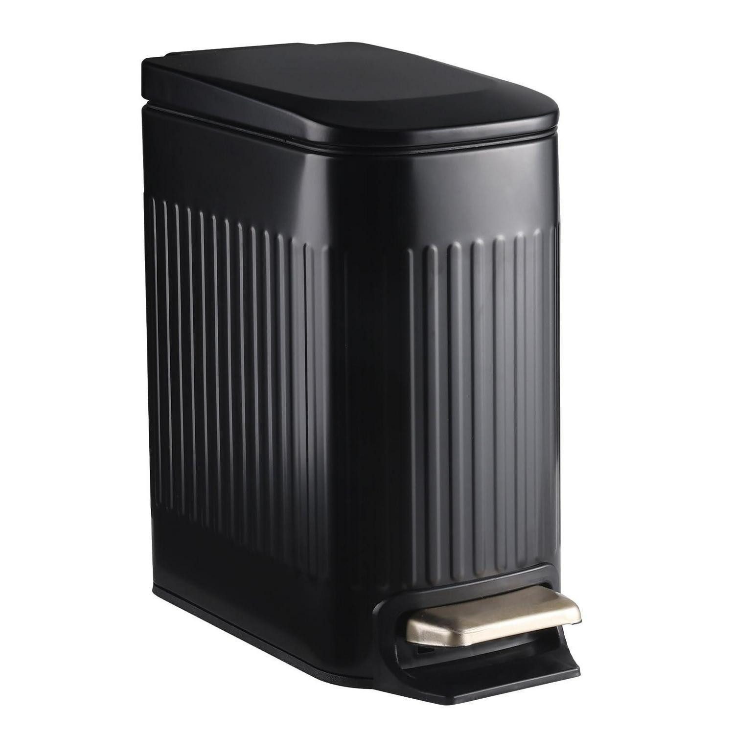 LuxusKollektion Kosmetikeimer Abfalleimer Bad 7L Tretpedal Soft-Close Schwarz