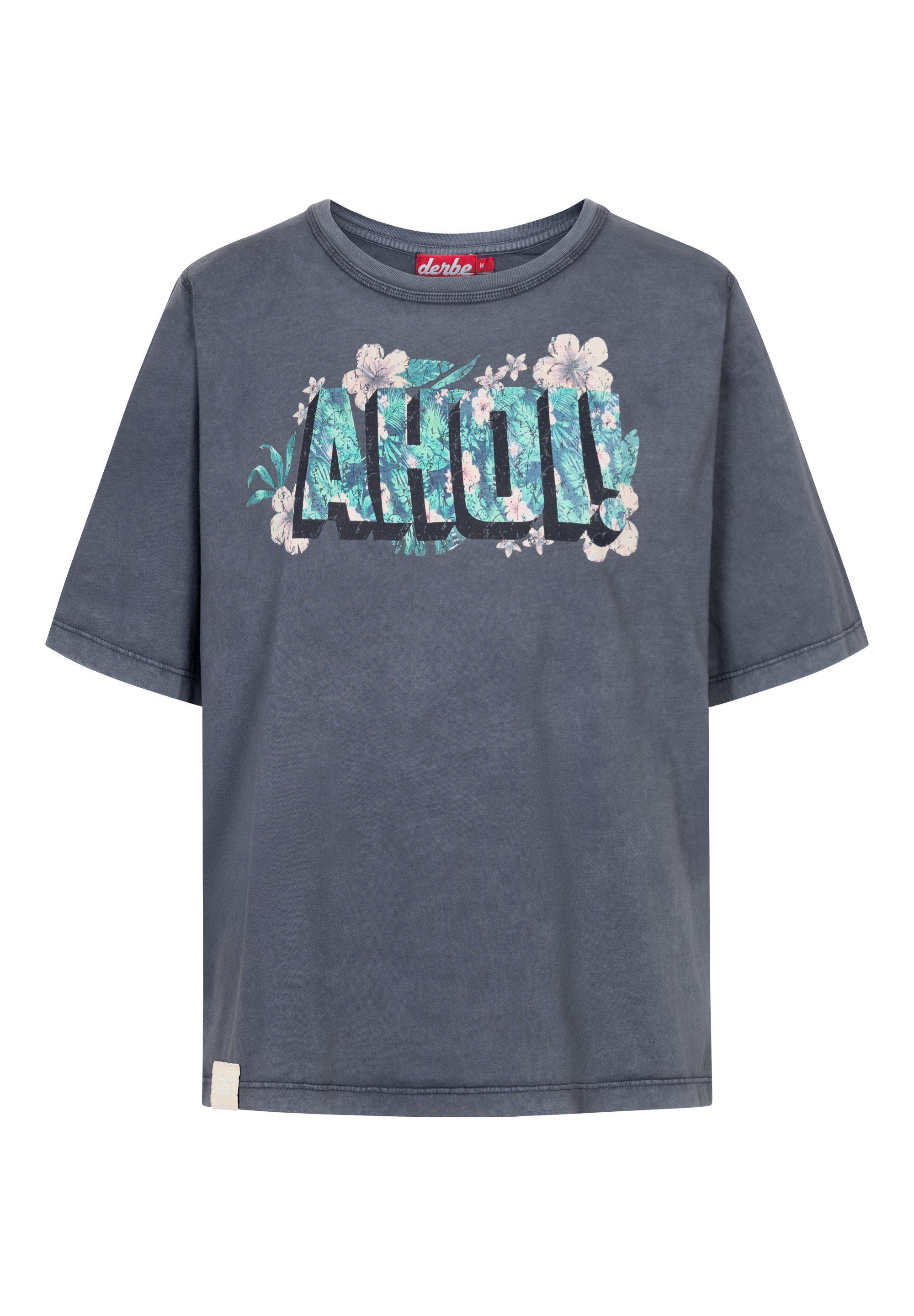 Derbe T-Shirt in Portugal, Blauer Engel Knopf / Fabric, Baumwolle, Made Grüner Hawahoi washed