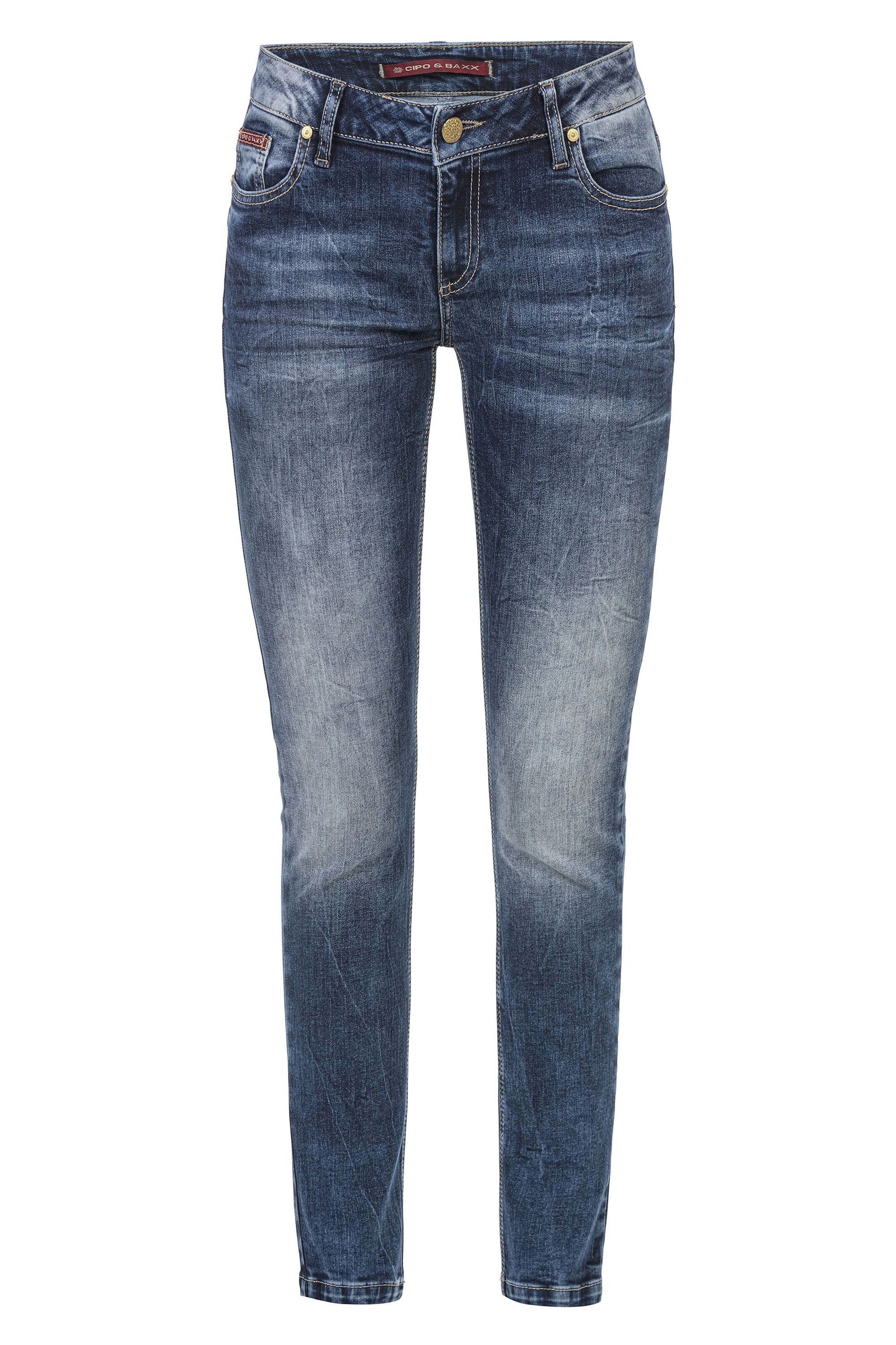 Cipo & Baxx Slim-fit-Jeans Jeans Mit cooler Used-Waschung, WD461 – Bild 2 von 5