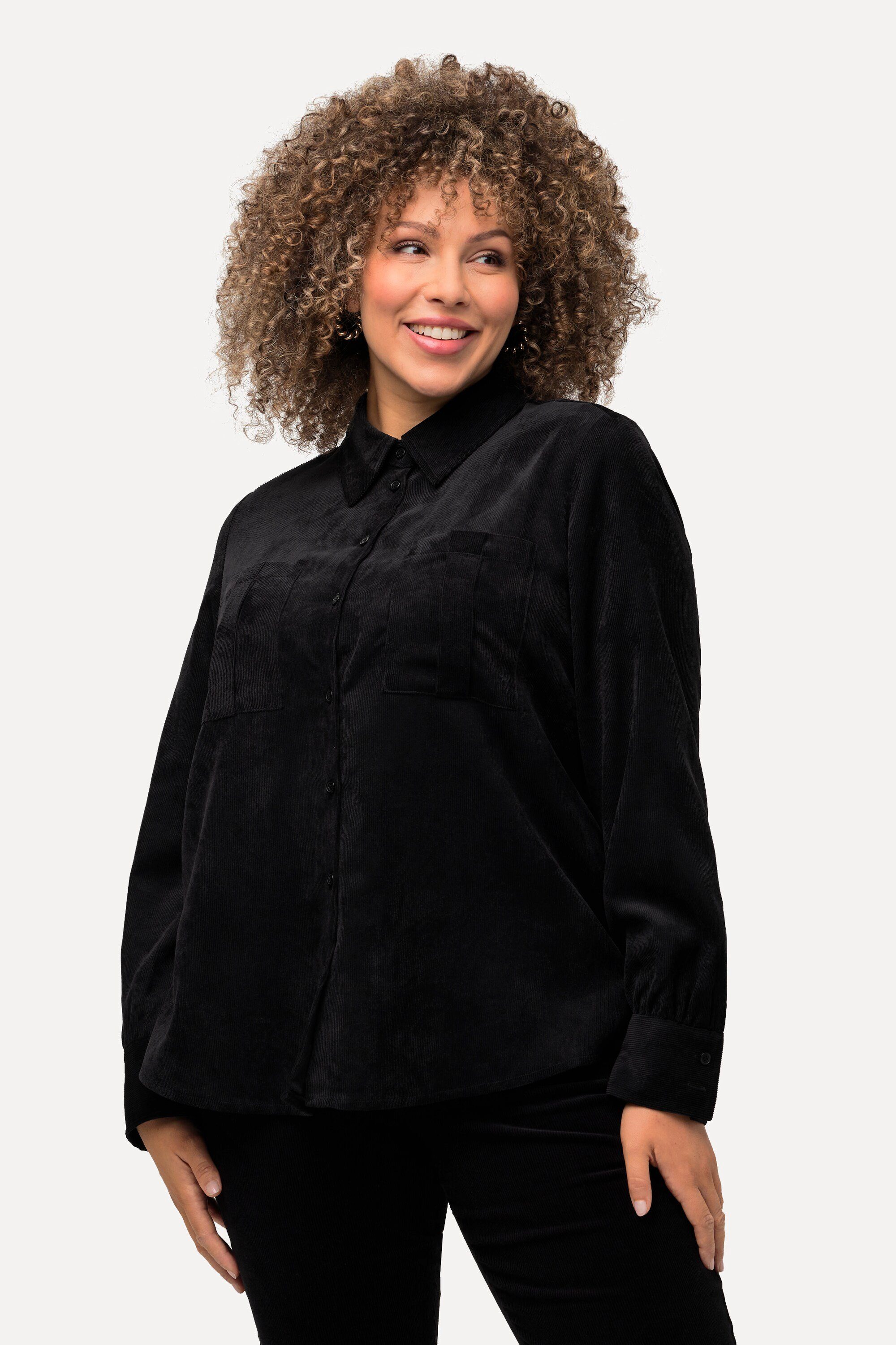Hemdbluse Cordhemd Hemdkragen Langarm Feincord