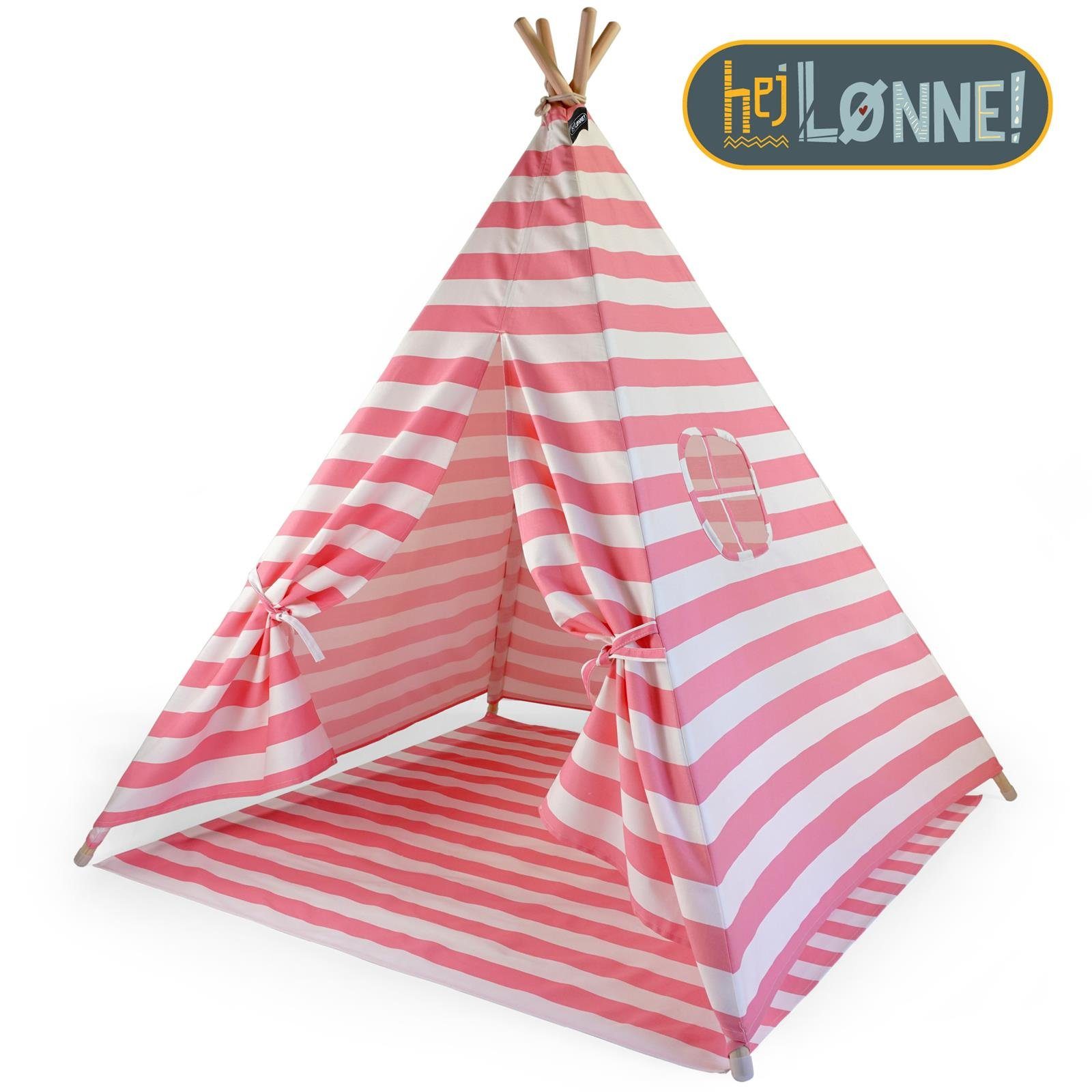 Hej Lønne Tipi-Zelt Tipi Zelt für Kinder rosa gestreift Kinderzelt, (6er Se günstig online kaufen