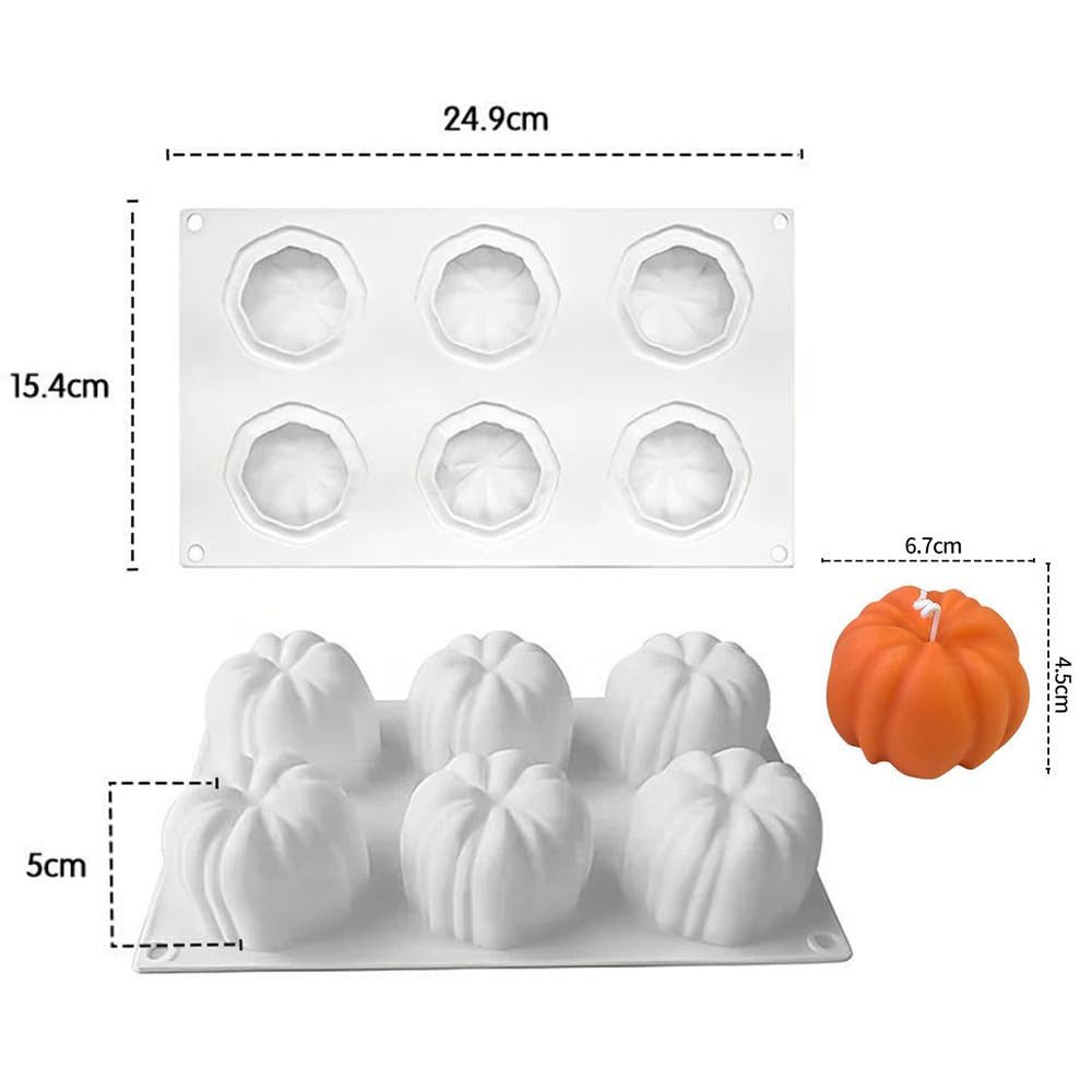 Diwzbyn Silikonform Kürbis-Kerzenformen, Halloween Silikon Halloween Kürbis, (1-tlg), Für die Kerzenherstellung, Seifenform für Halloween-Dekoration