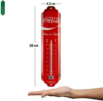 Nostalgic-Art Raumthermometer Retro Metall-Thermometer Innen Analog - Coca-Cola Logo Red