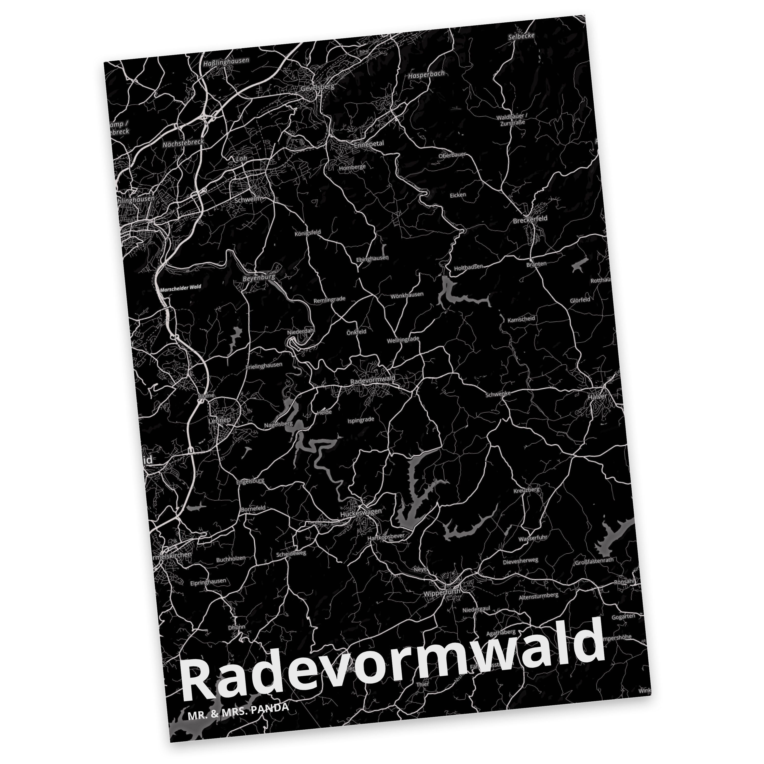 Mr. Panda Karte, Ansichtskarte, Mrs. Postkarte Ort, Radevormwald - Geschenk, Dorf, Städte, Sta &