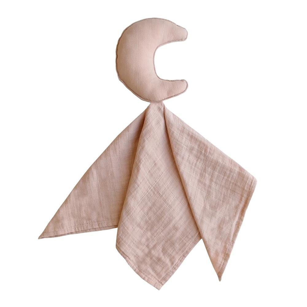 Mushie Schmusetuch Moon Schnuffeltuch, Baumwolle, Musselin, Lovey Rosa Babyspielzeug, Primrose