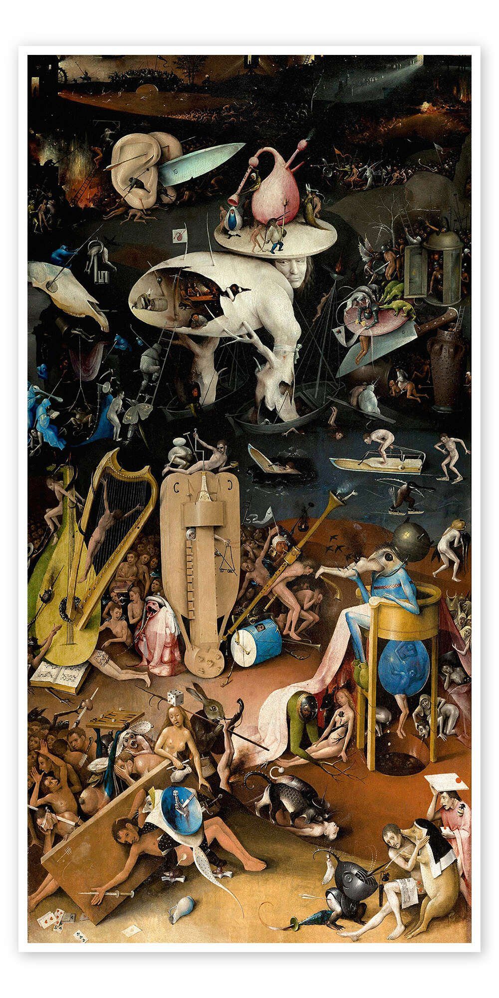 Posterlounge Poster Hieronymus Bosch, Der Garten der Lüste - Die Hölle, Malerei