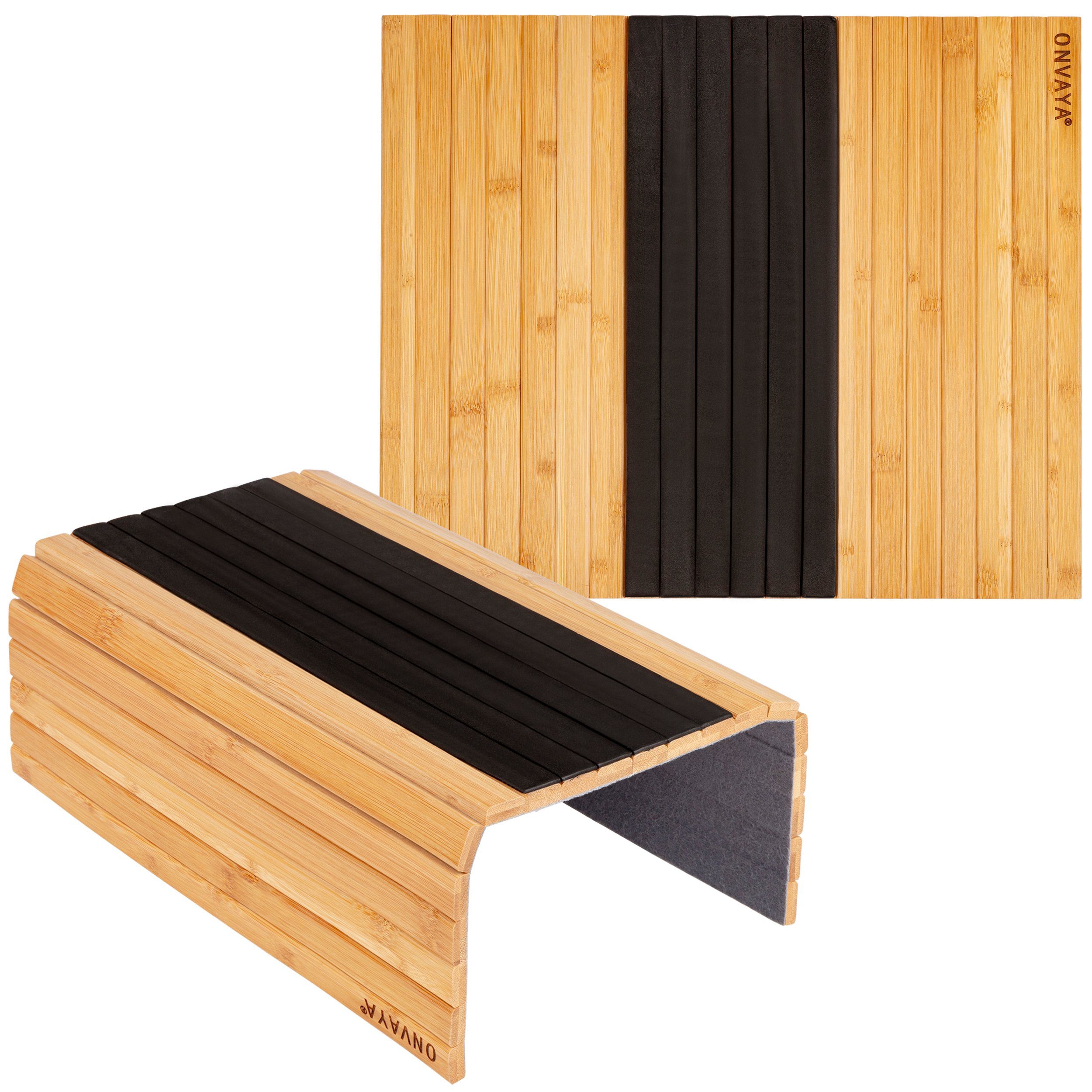 ONVAYA Tablett Sofatablett aus Holz, Bambus Couch-Tablett, Sofaablage 6,  Holz