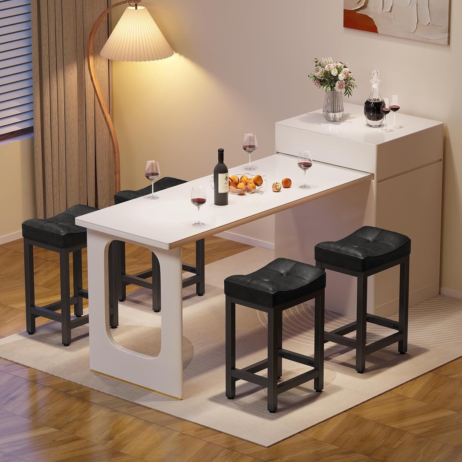 Dripex Barhocker 64cm Leder-Barhocker, schwarz, mit günstig online kaufen