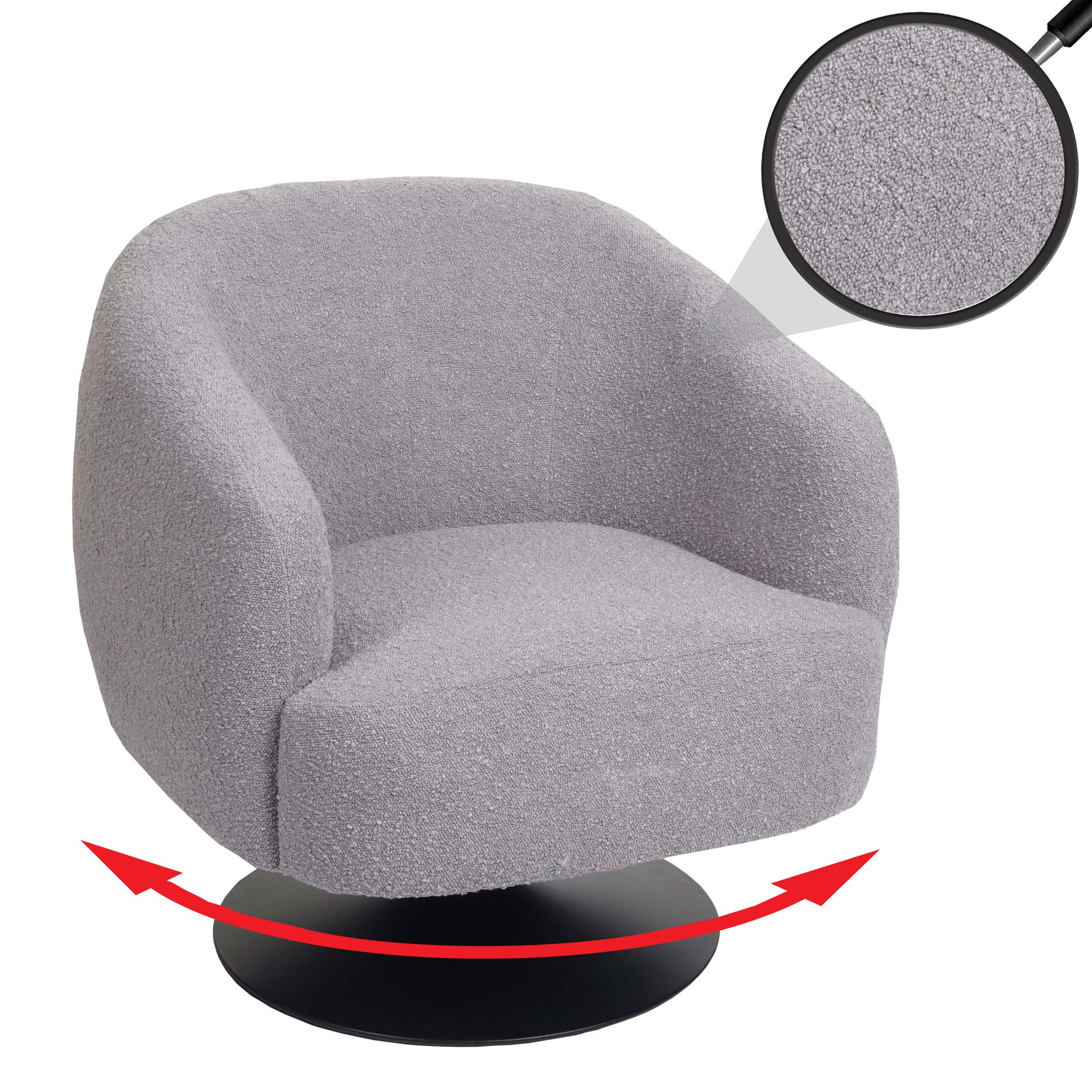 MCW Loungesessel MCW-J76, Moderner Lounge-Stil, Sitzfläche hat Taschenfedern, drehbar