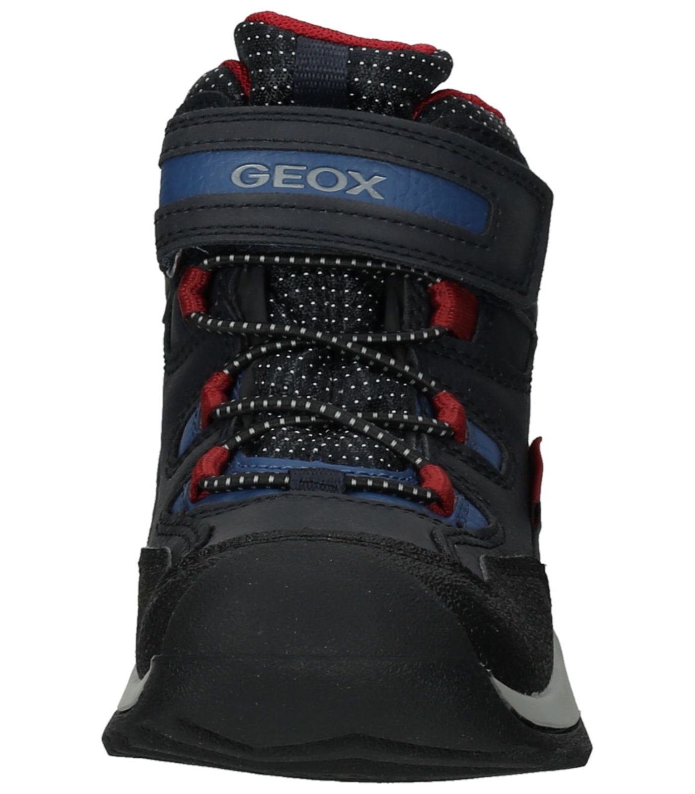 Geox Stiefelette Lederimitat/Textil Schnürstiefelette Blau (NAVY/DK RED)