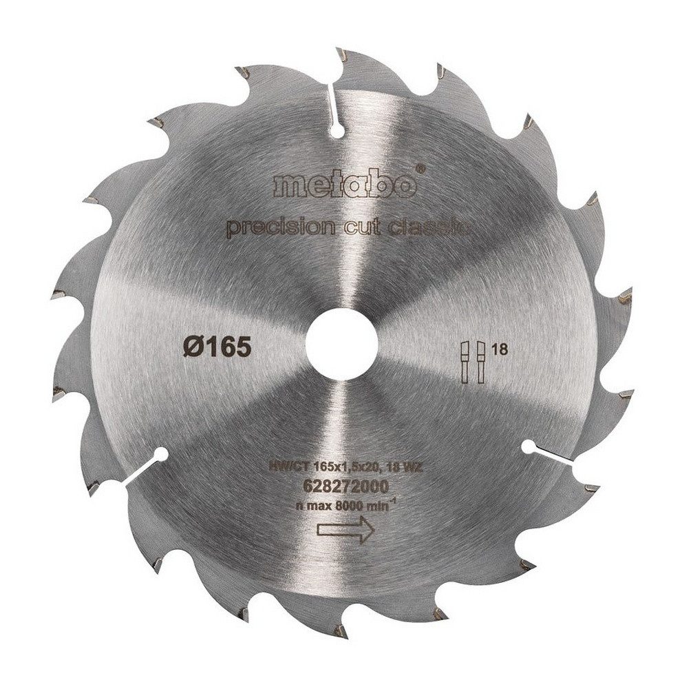 metabo Kreissägeblatt, "cordless cut wood - classic", 165 x 20 mm, Zähnezahl 18