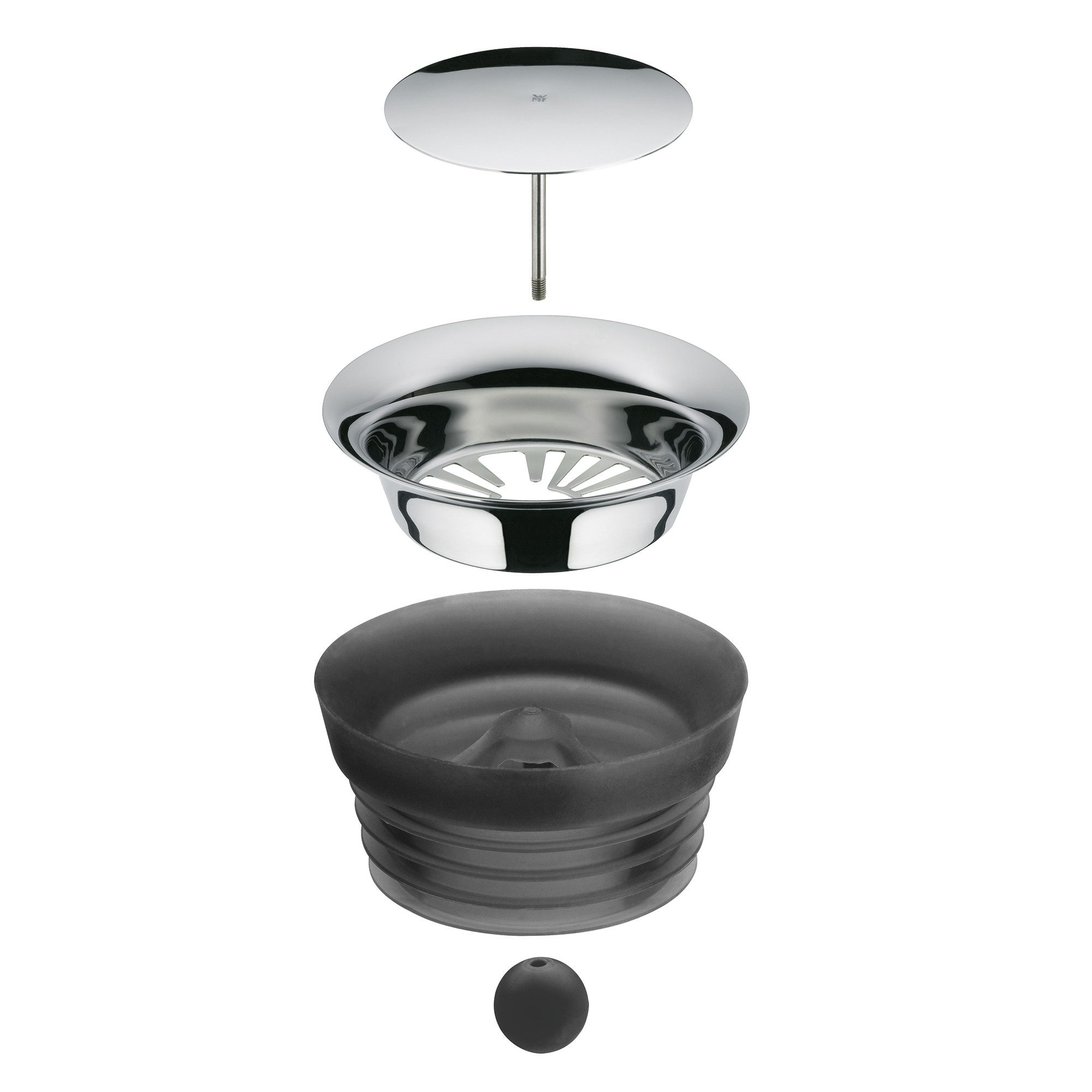 WMF Wasserkaraffe Basic Wasserkaraffe mit 2 Fruchtspießen, (3-tlg., 1x Karaffe mit Deckel, Silikondeckel mit Closeup-Verschluss), (V 1,0l, Höhe 30,2cm, Ø Deckel 8,8 6,0 Boden 9,5cm), 2x Fruchtspieße