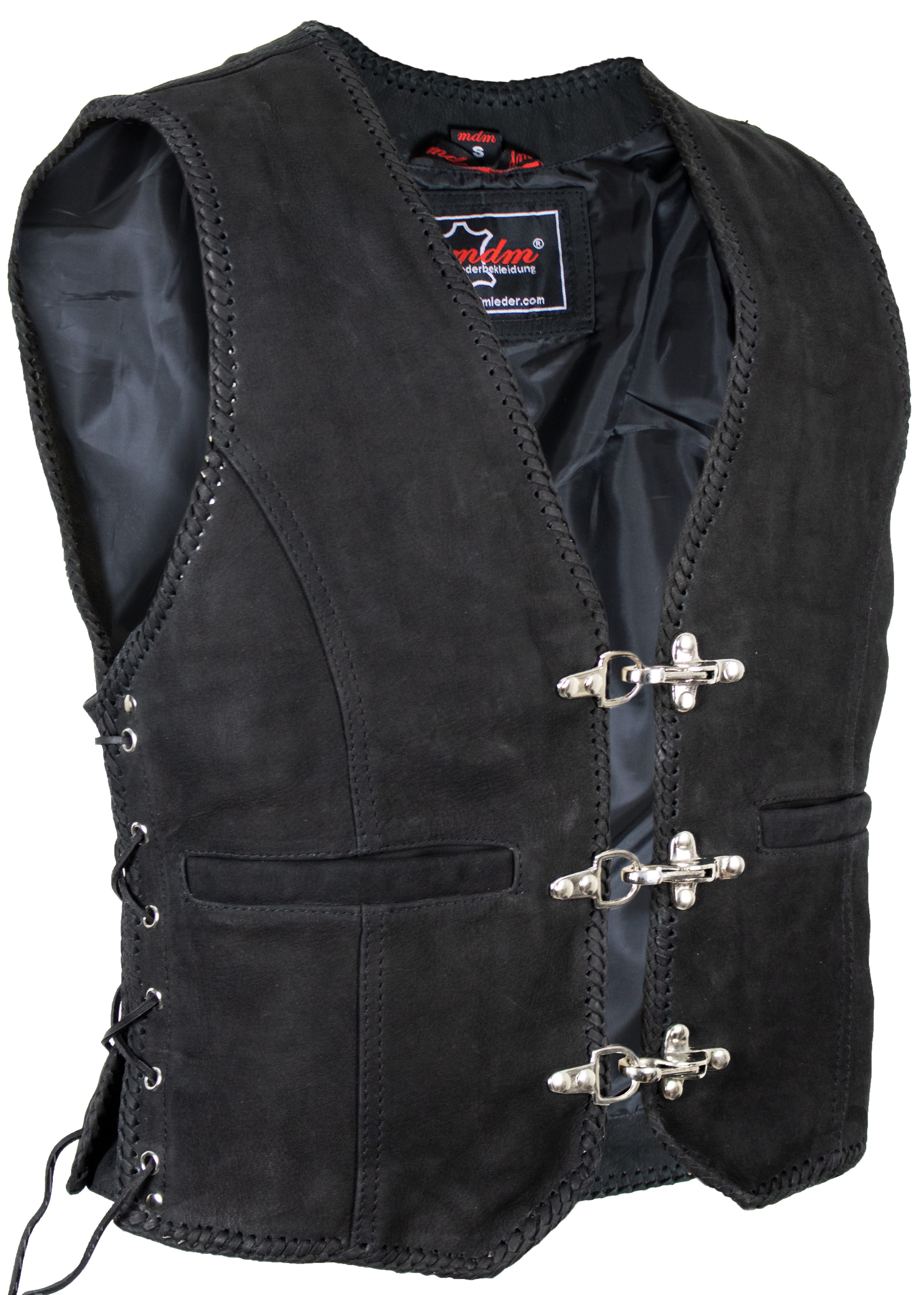 MDM Lederweste Nubuk Herren Biker Lederweste günstig online kaufen