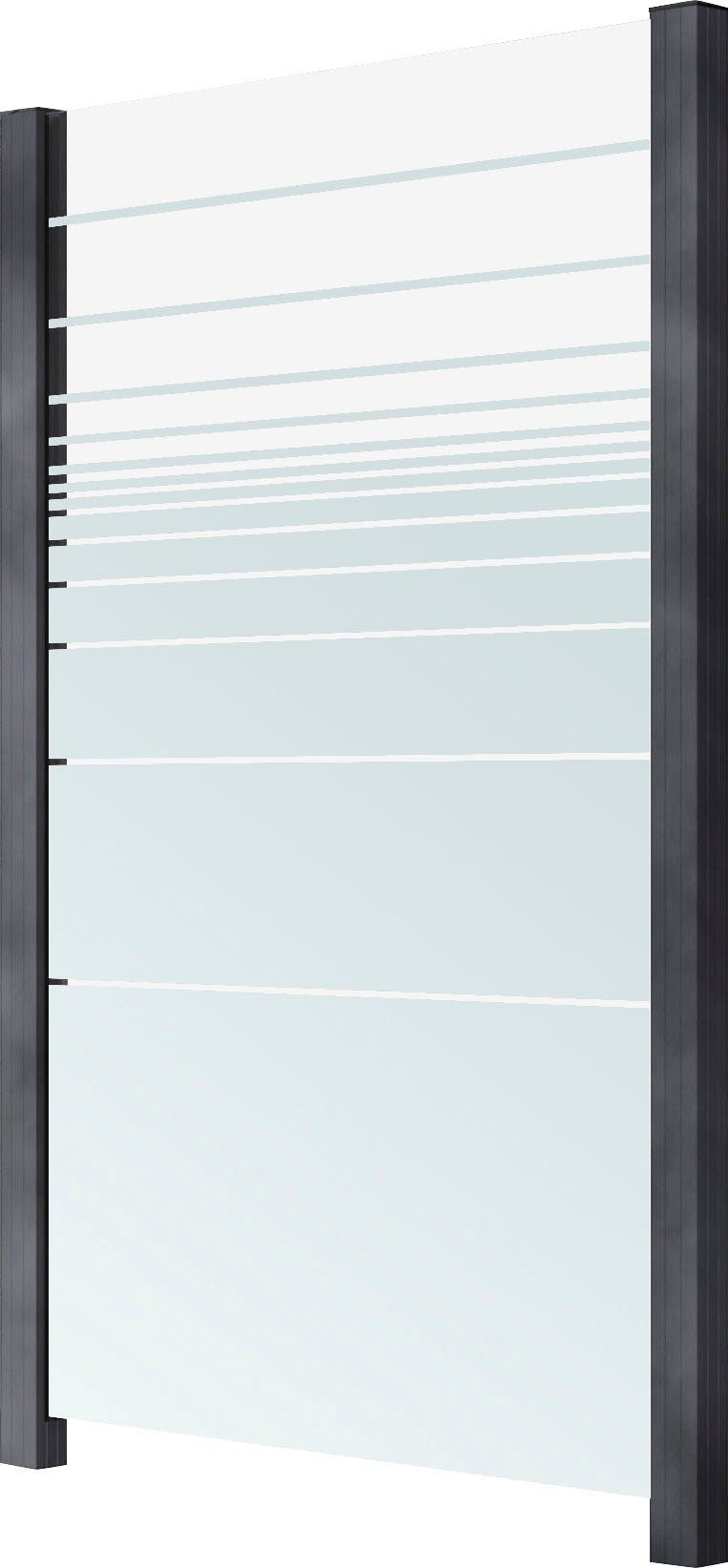 STAKET PRO Zaun, (Set), Glaszaun, Gesamtlänge: 1,217 m, 2 Pfosten