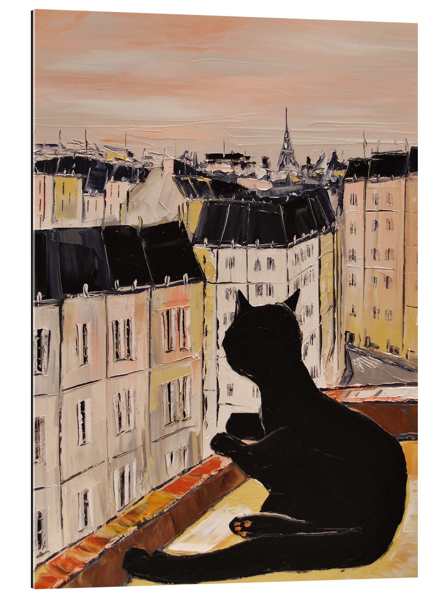 Posterlounge XXL-Wandbild JIEL, Katerchen in Paris, Wohnzimmer Malerei