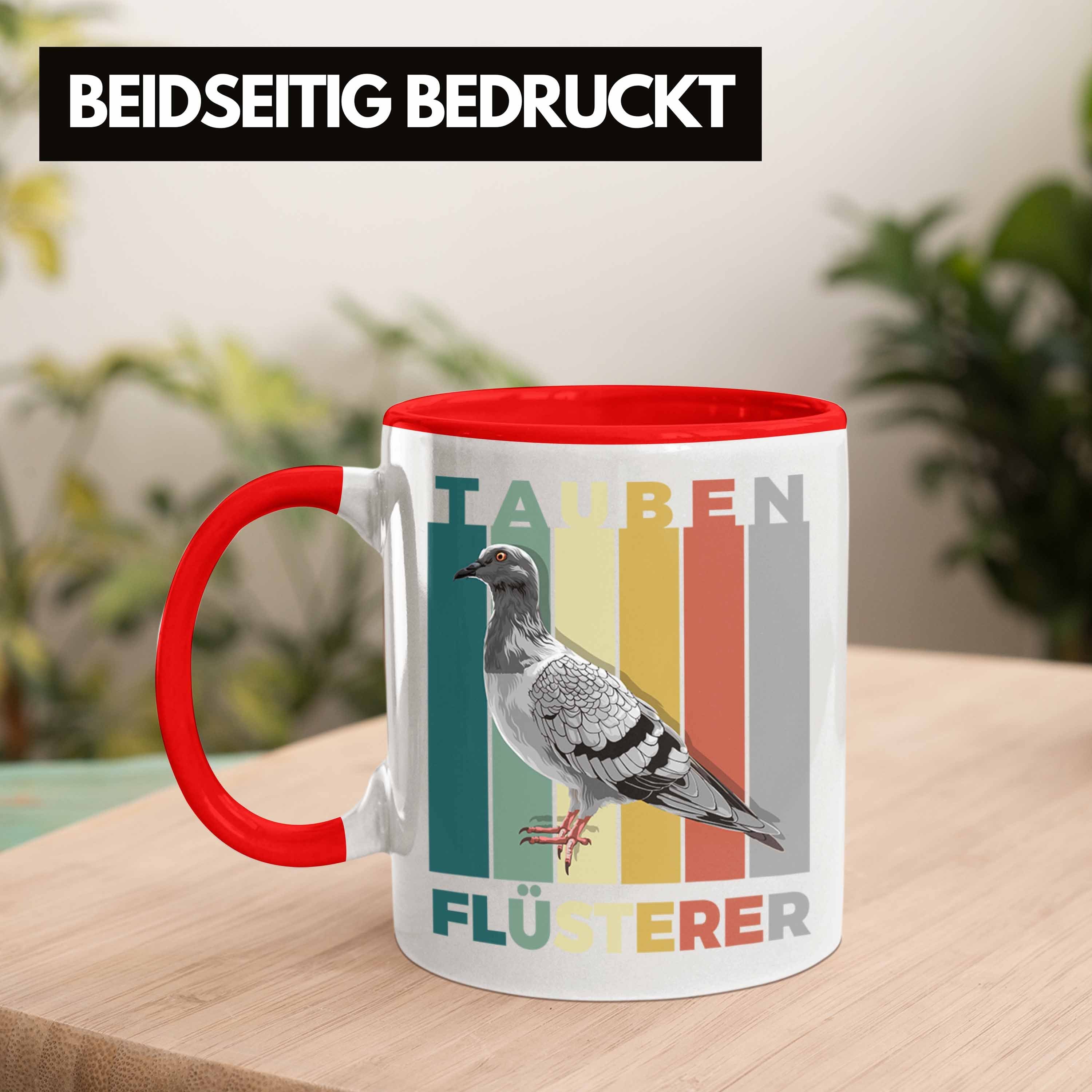 Trendation Tasse Trendation - Taubenzüchter Zubehör Rot Lustiger Tasse Becher Spruch Zaubenzucht Taubenflüsterer Tauben Geschenk