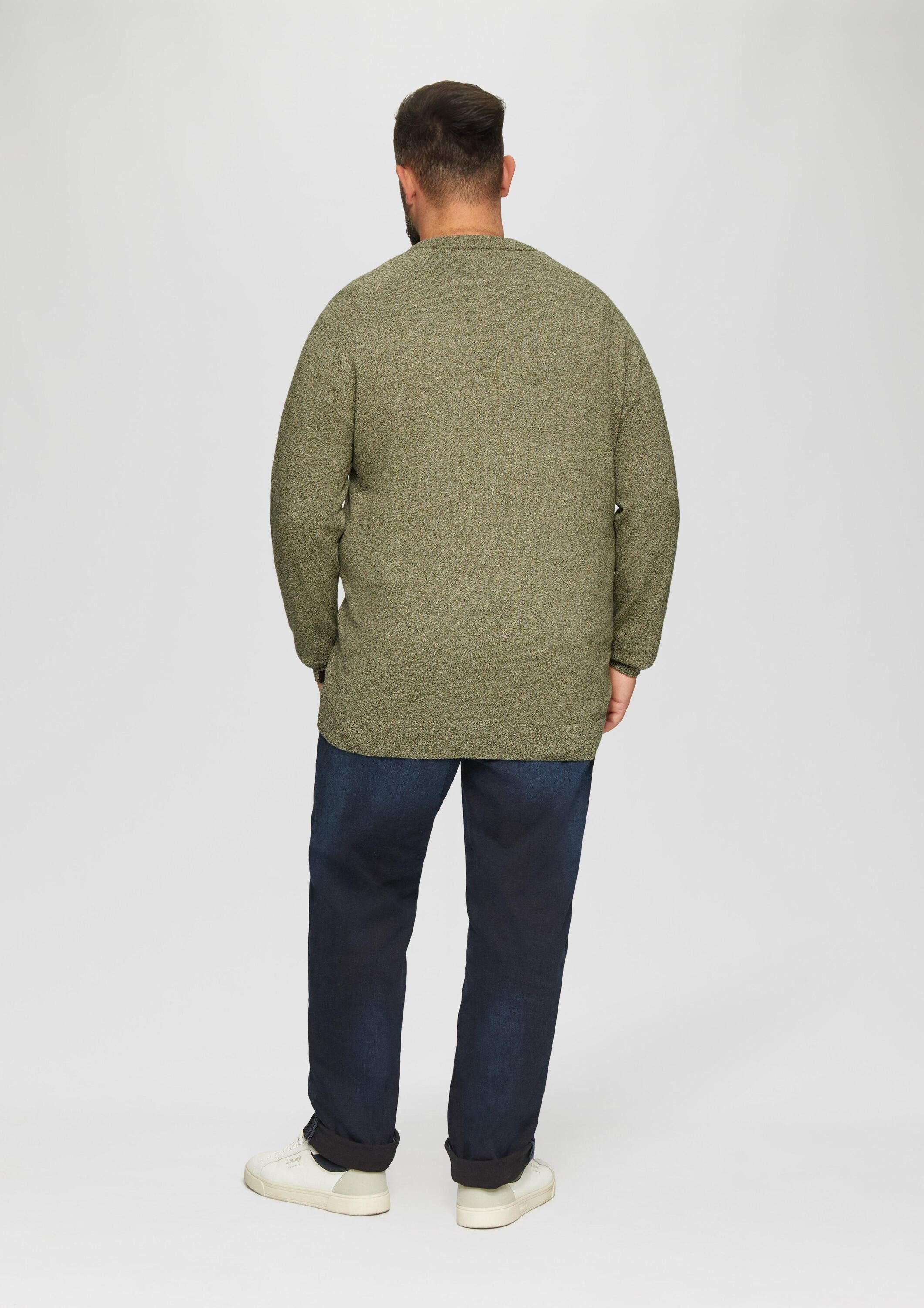 s.Oliver Longpullover Strickpullover Strickpullover mit Rippbündchen