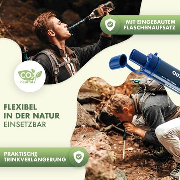 Naturbummler Wasserfilter Outdoor - Co2-Neutral - tötet 99,999% aller Bakterien, Zubehör für Flaschen, Wasserfilter Outdoor [2000l] Survival Wasserfilter Camping