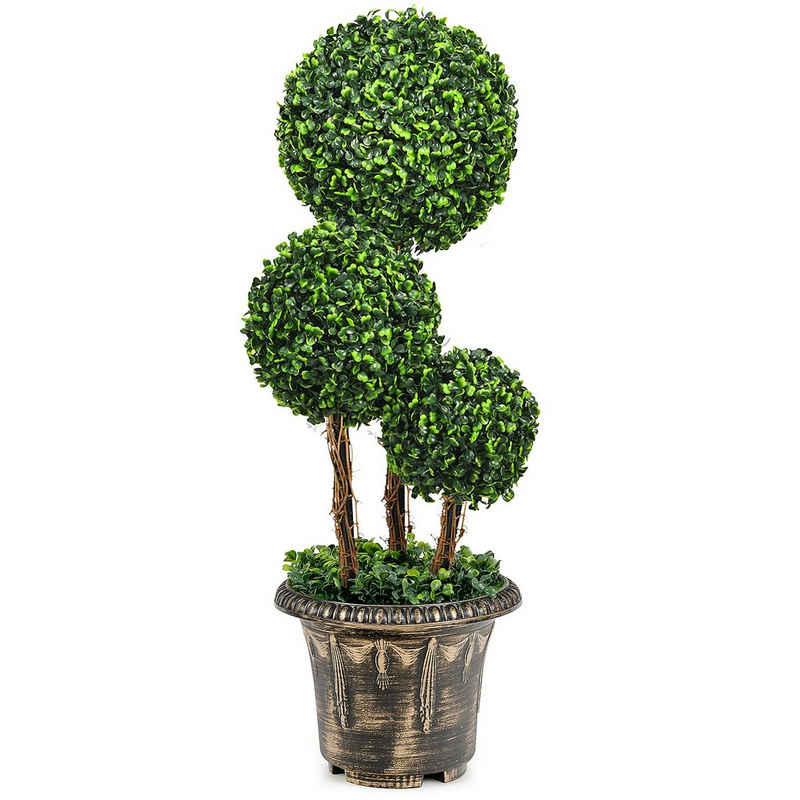 Kunstpflanze, COSTWAY, Höhe 75 cm, mit realistischen Blättern und Topf